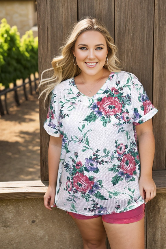 Enchanted Floral Waffle Knit Boutique Simplified