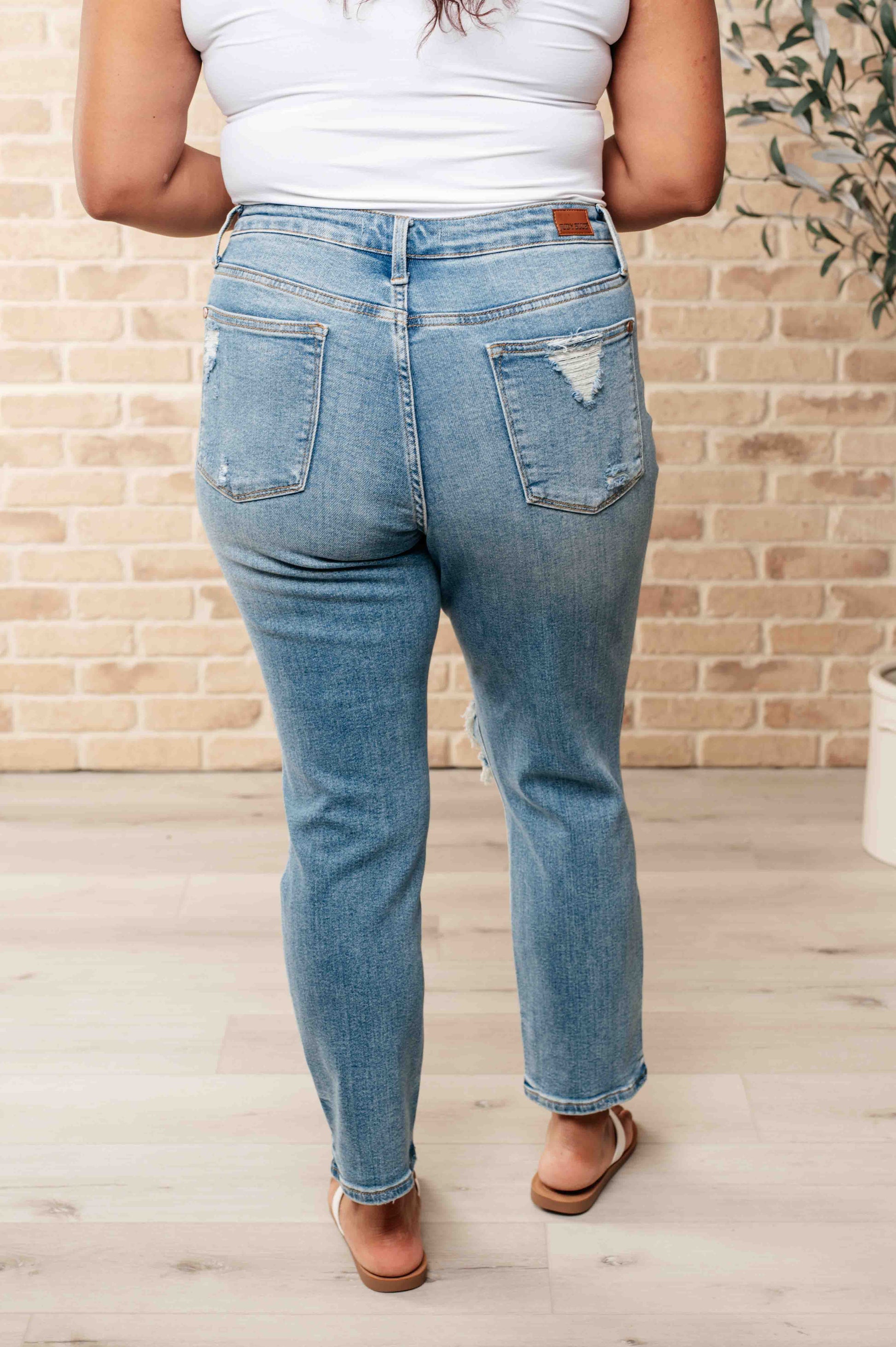 Frankie High Waist Distressed Boyfriend Jeans - Shop All Around Divas