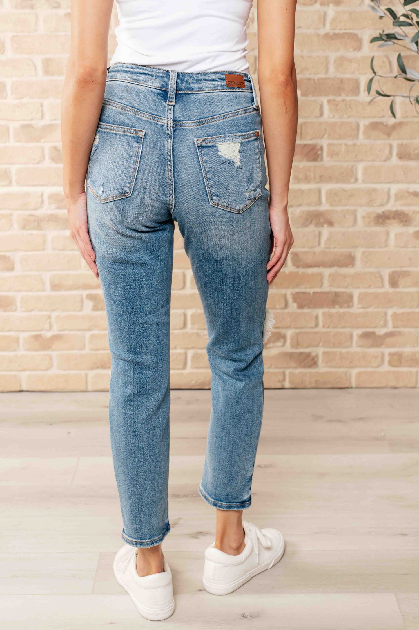 Frankie High Waist Distressed Boyfriend Jeans - Shop All Around Divas