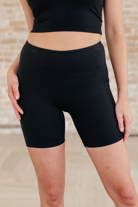 Getting Active Biker Shorts in Black - Shop All Around Divas