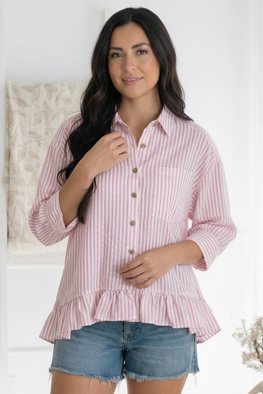 Pretty Please Pink Peplum Blouse