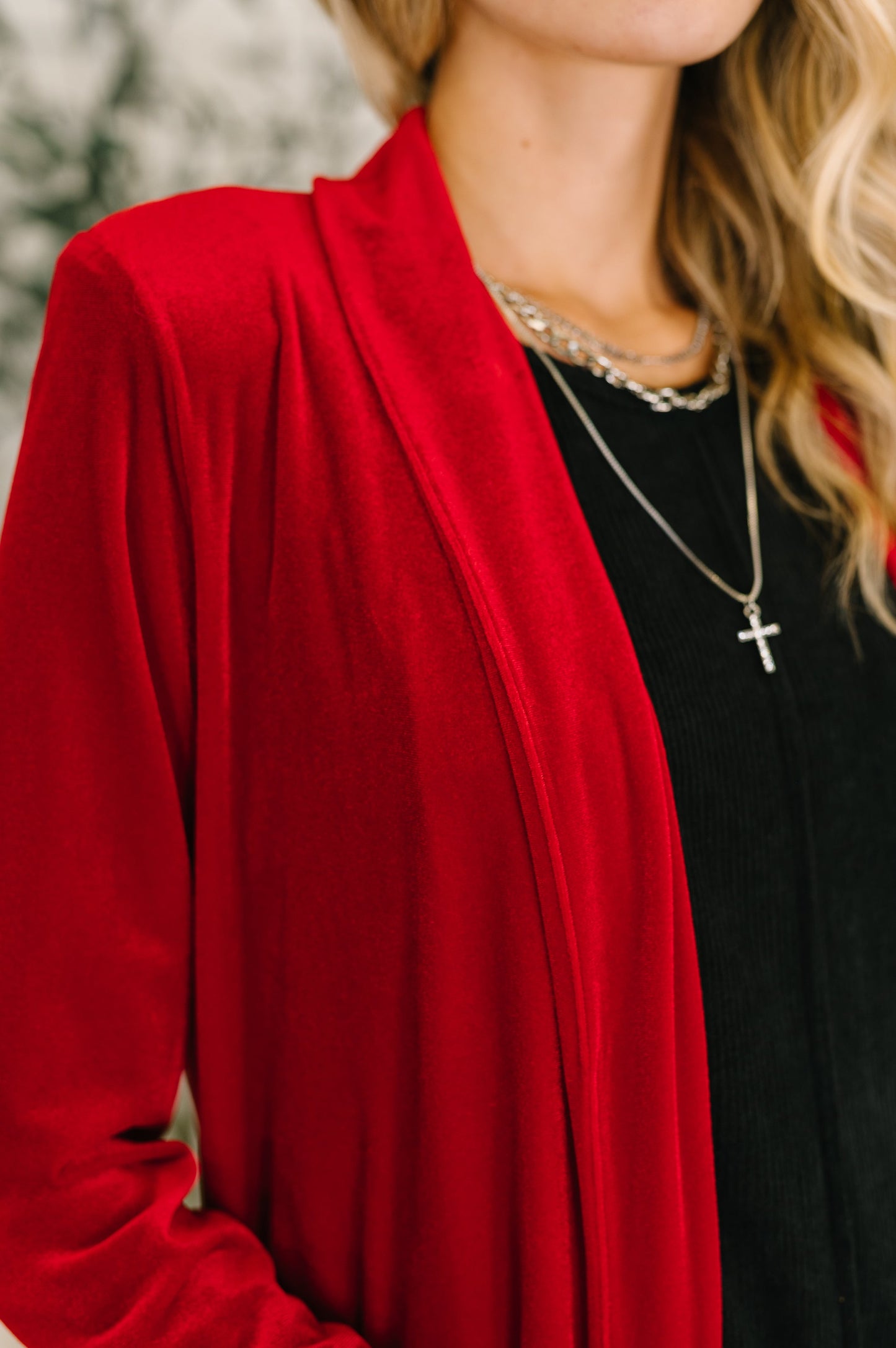 Happy Hours Long Velvet Cardigan