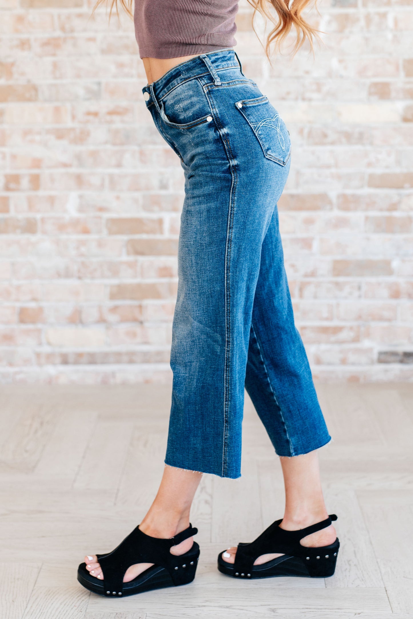 Hayes High Rise Wide Leg Crop Jeans - Shop All Around Divas