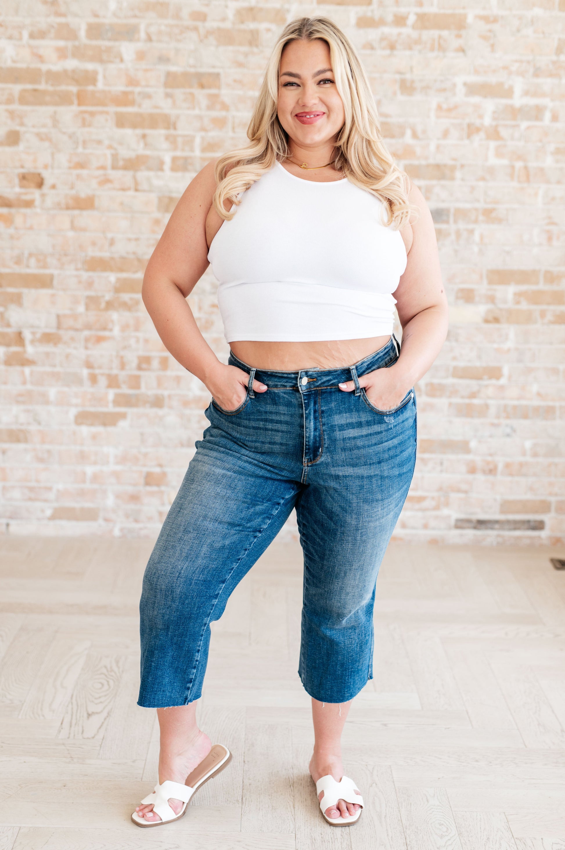 Hayes High Rise Wide Leg Crop Jeans - Shop All Around Divas