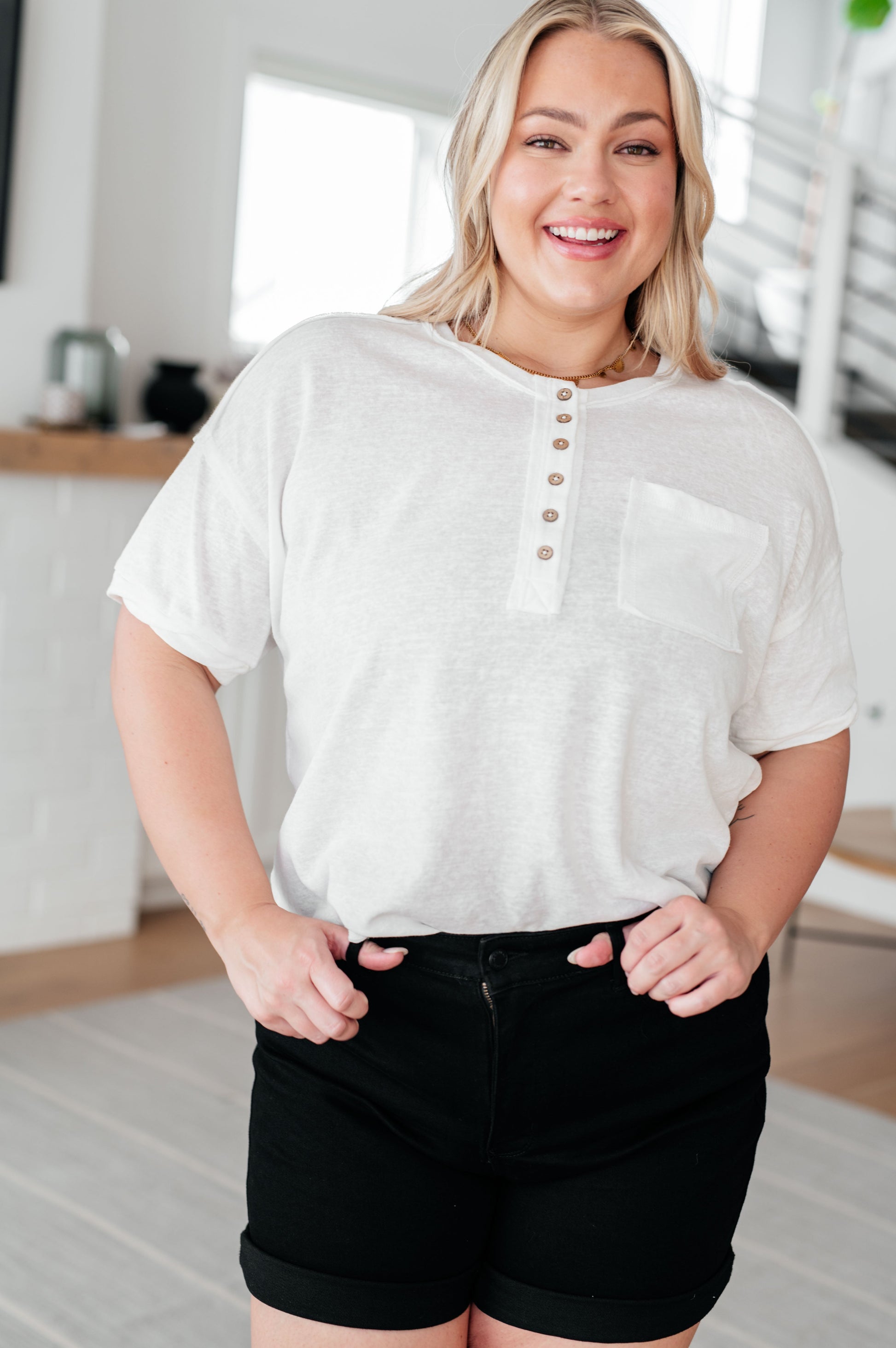 Hipster Henley Top - Shop All Around Divas