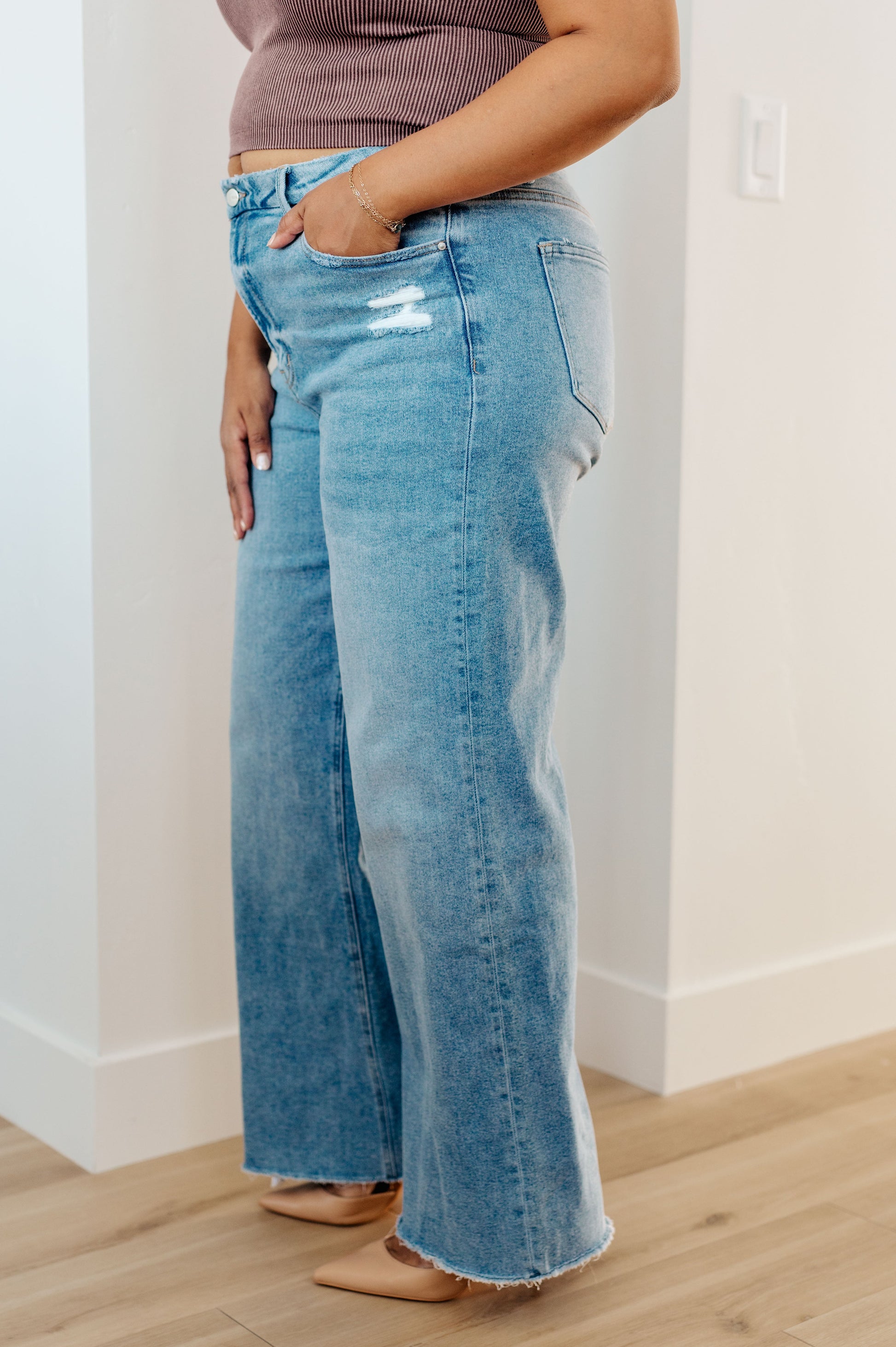 Hope High Rise Wide Leg Jeans - Shop All Around Divas