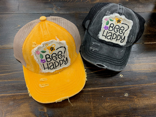 Bee Happy Pony Cap