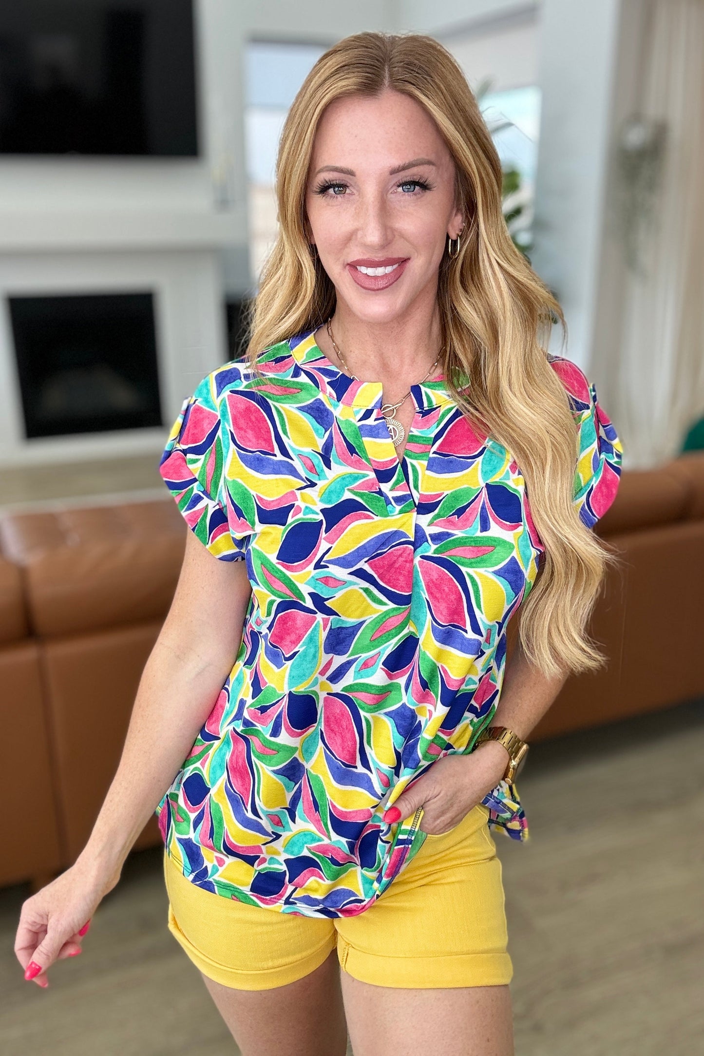 Lizzy Cap Sleeve in Royal and Magenta Mod Floral - Shop All Around Divas