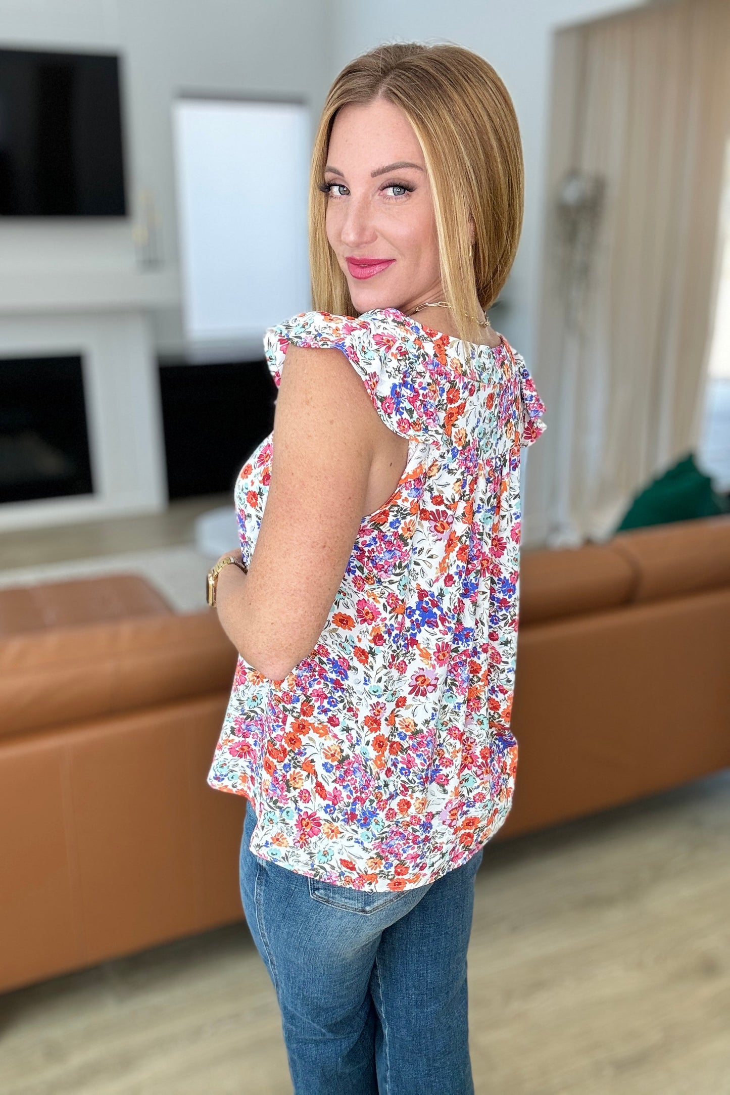 Take A Risk Floral Square Neck Top - Shop All Around Divas