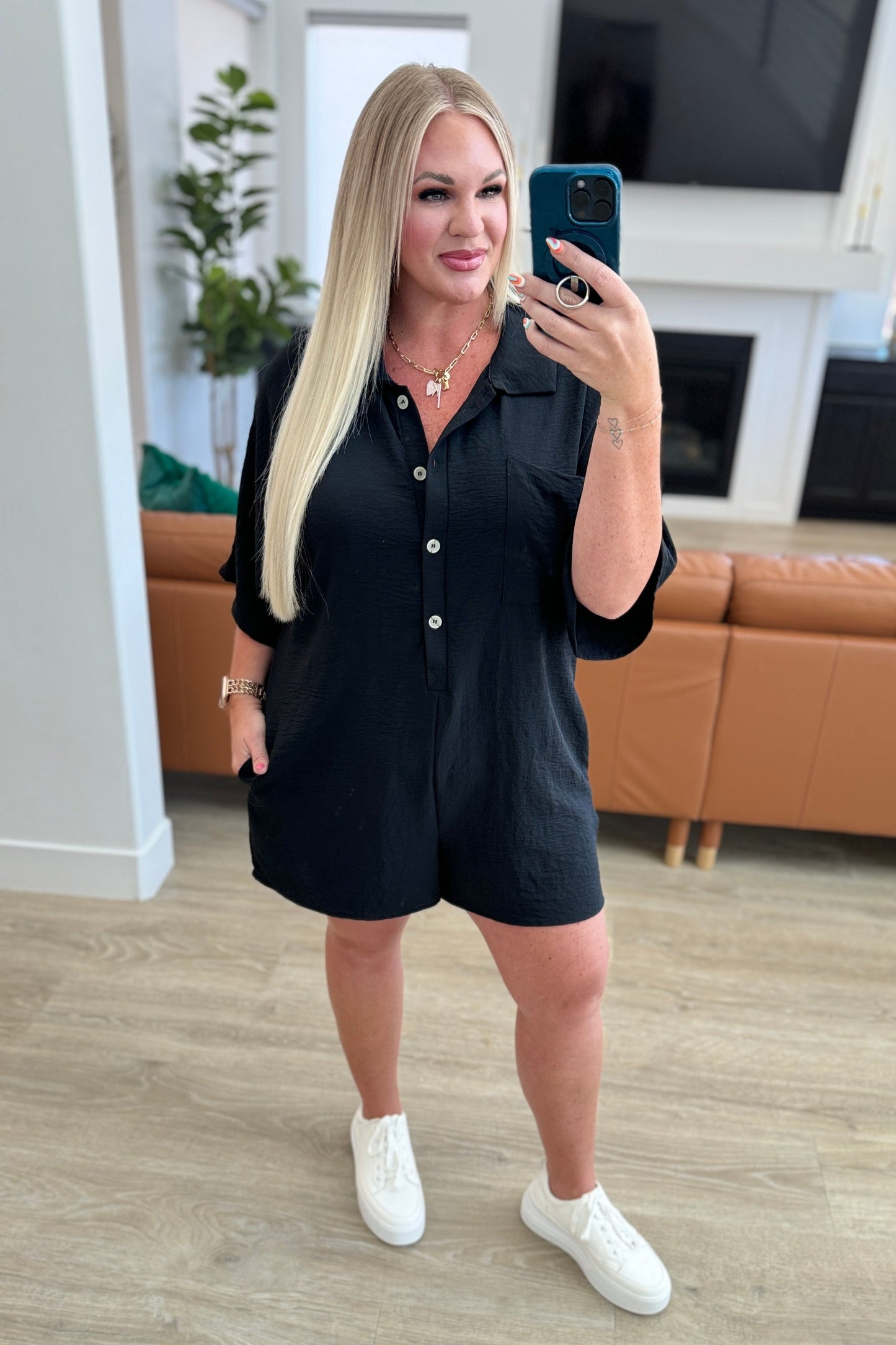 Up Early V-Neck Romper - Shop All Around Divas