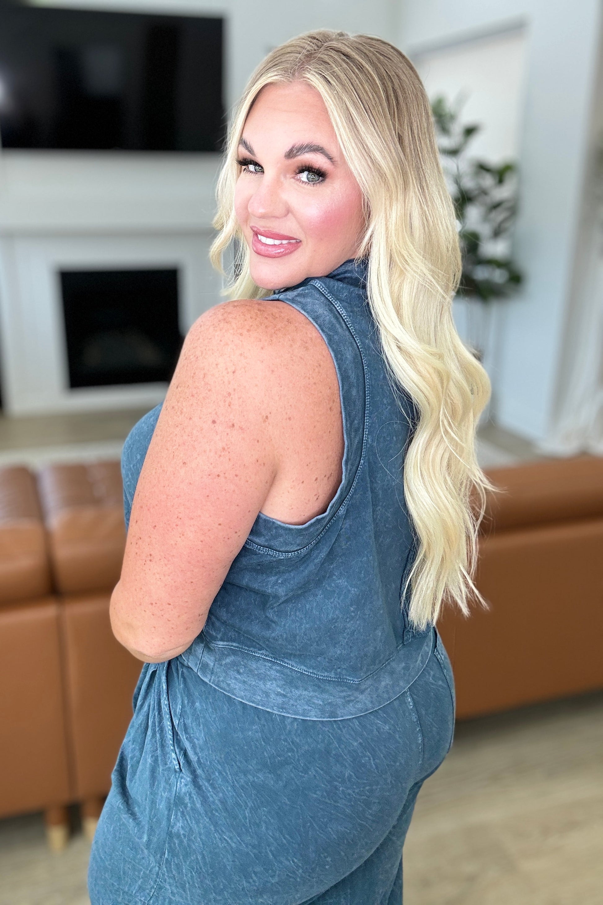 Chasing the Gains Tank Top in Slate Blue - Shop All Around Divas