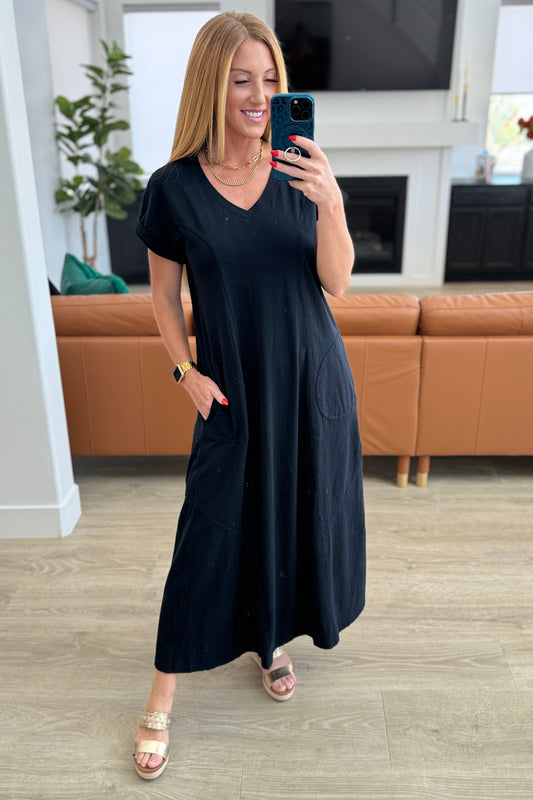 Modern Maritime Shift Maxi Dress in Black - Shop All Around Divas