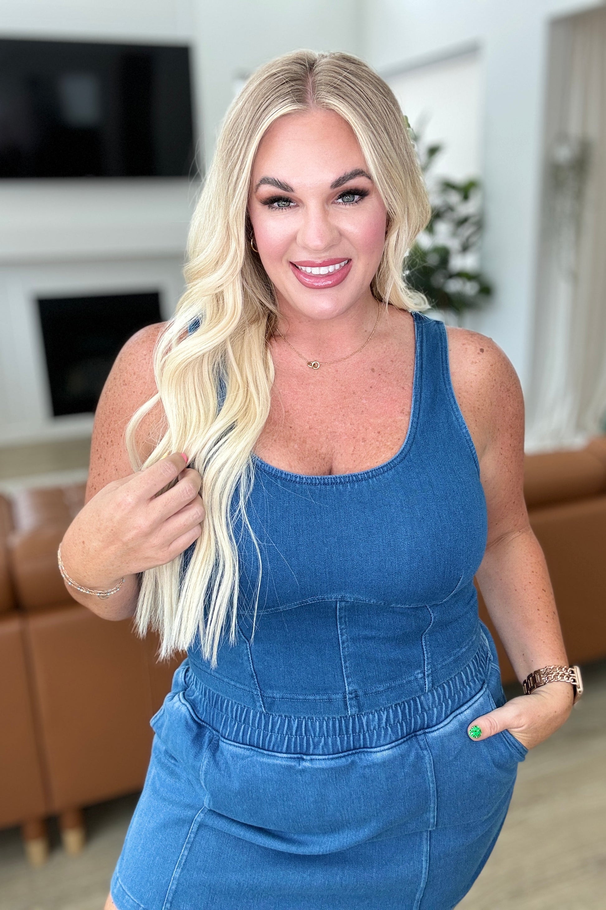 Urban Blues Scoop Neck Top in Light Denim - Shop All Around Divas