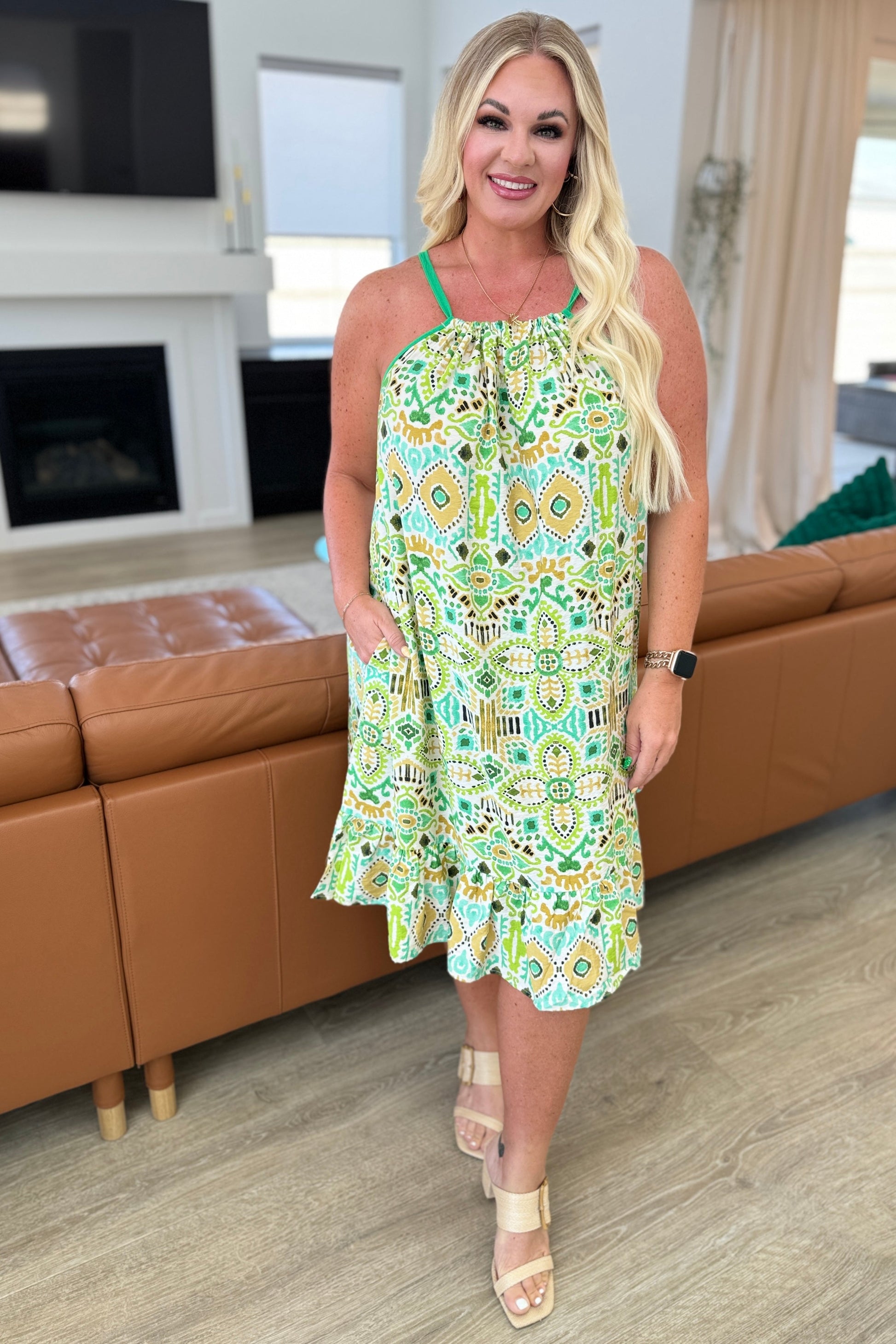 As You Walk On By Tank Dress in Lime - Shop All Around Divas