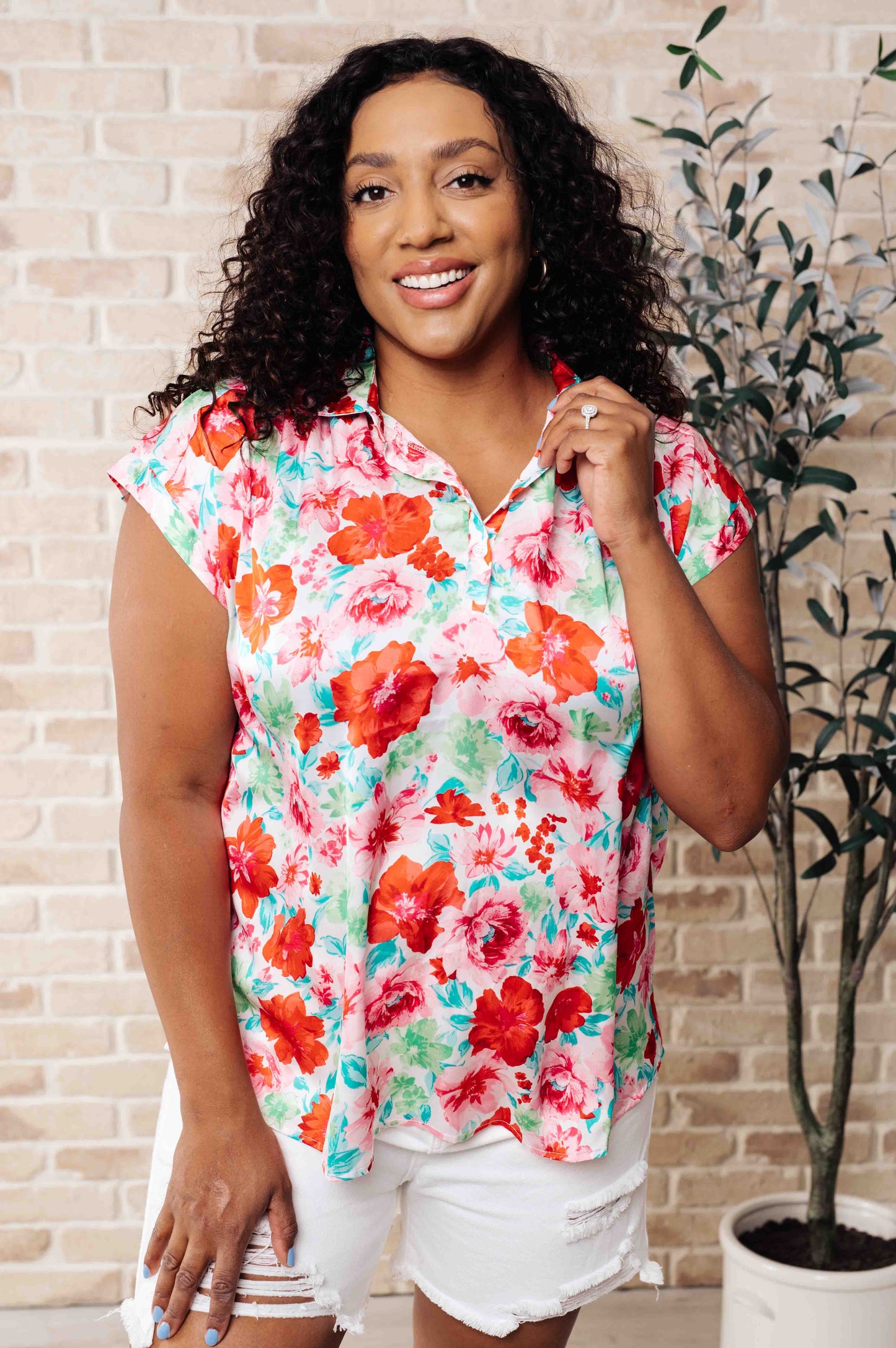I Melt With You Collared Blouse - Shop All Around Divas