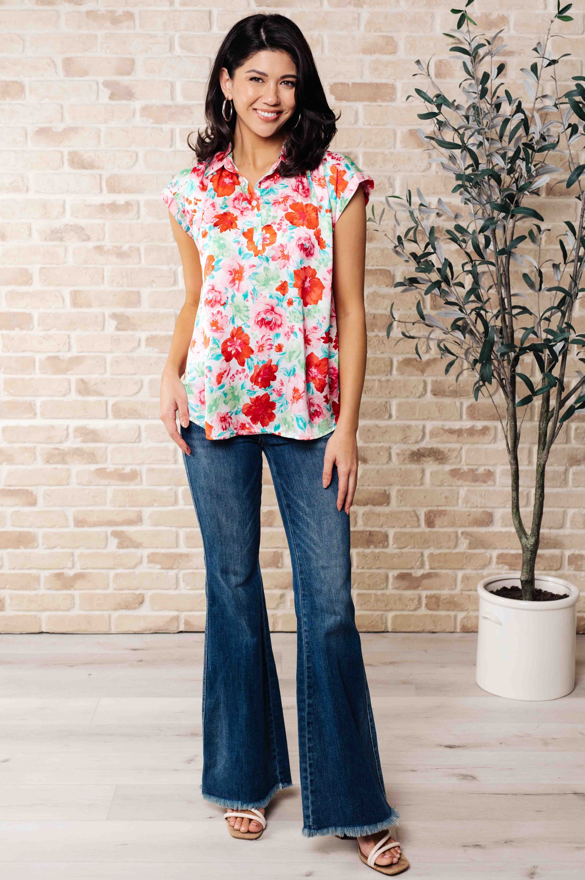 I Melt With You Collared Blouse - Shop All Around Divas