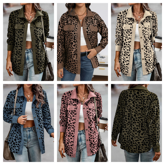 Brianna Leopard Buttoned Jacket - 5 Colors