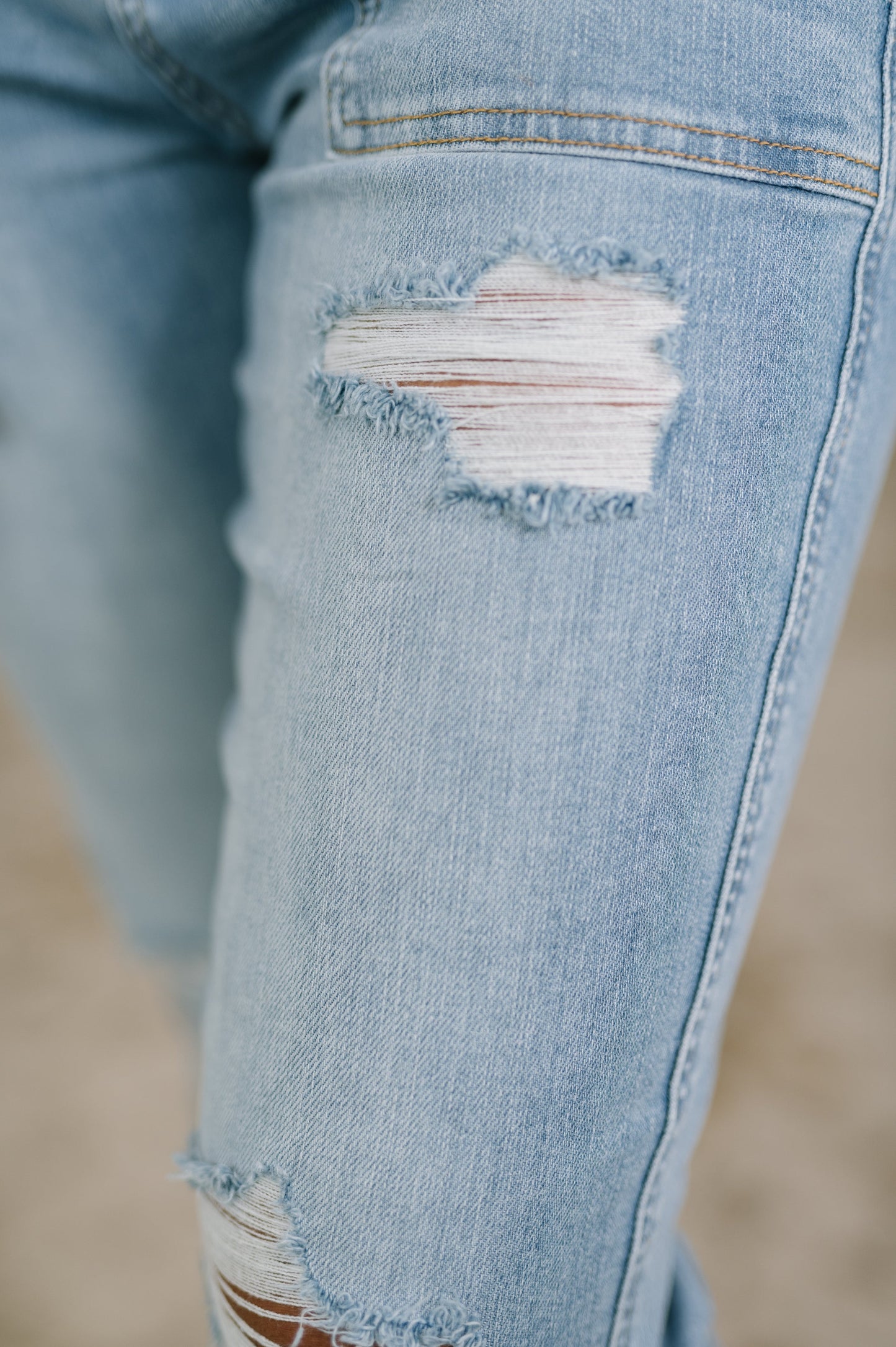 Aiden High Rise Patch Pocket Distressed Boyfriend Jeans - JUDY BLUE