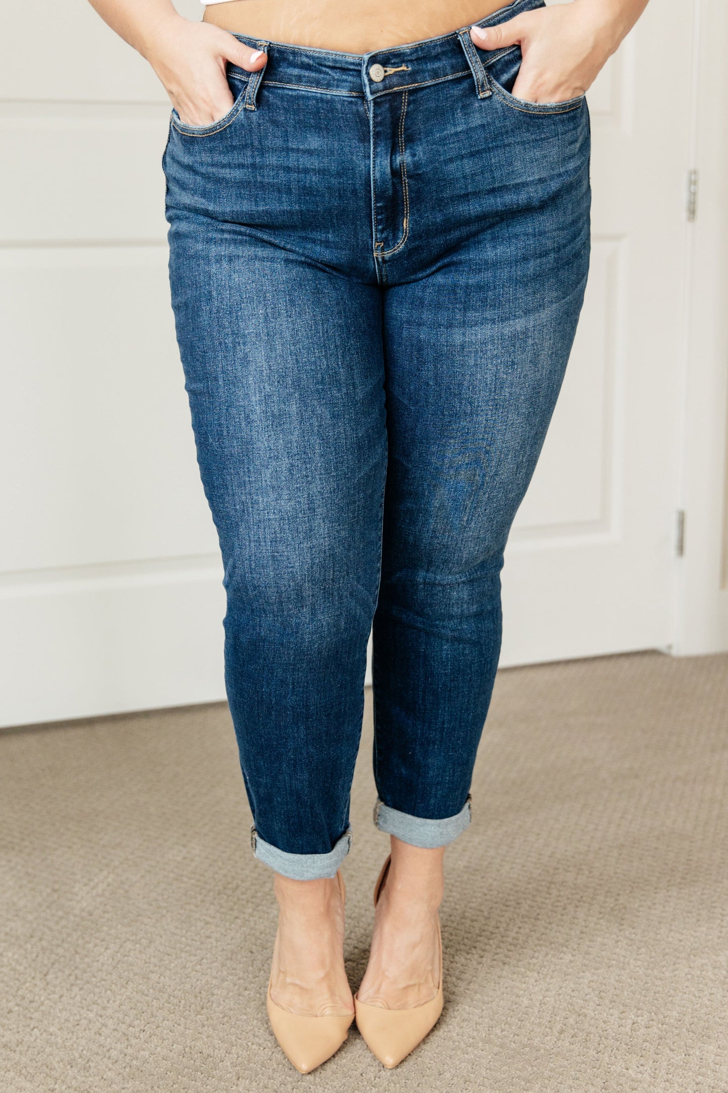 London Midrise Cuffed Boyfriend Jeans - Shop All Around Divas