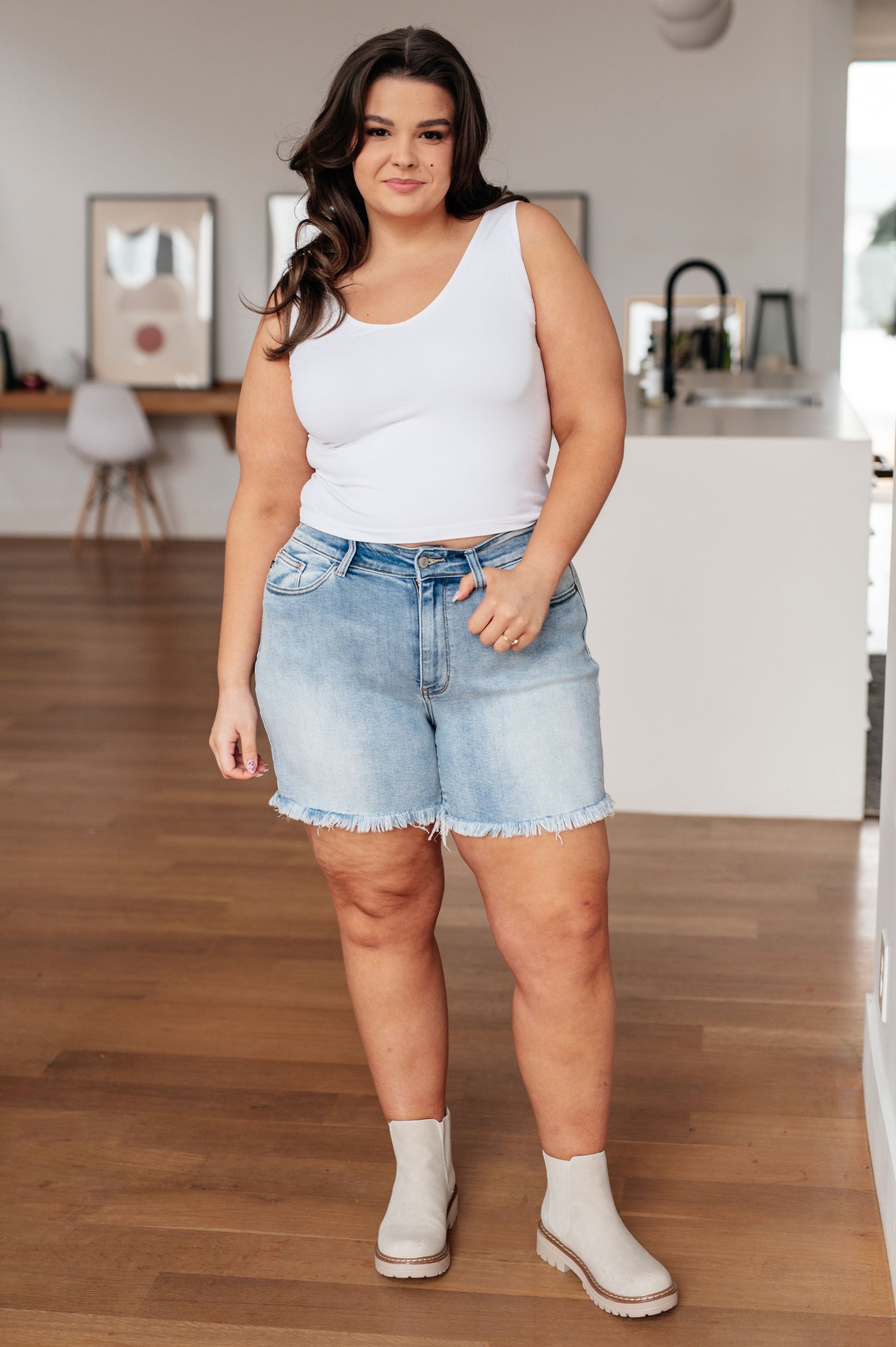 Jenny High Rise Cutoff Dad Shorts - JUDY BLUE - Shop All Around Divas