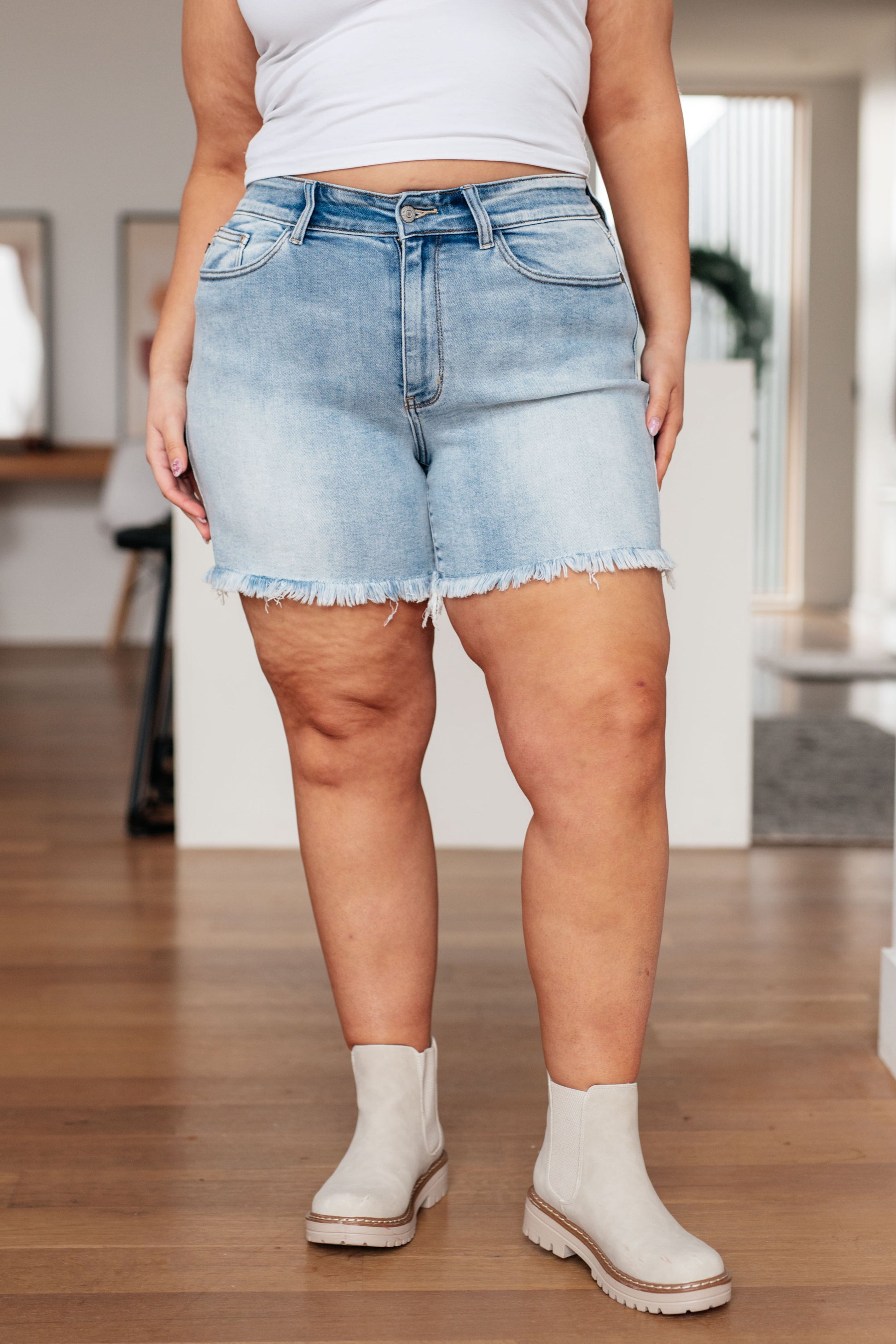 Jenny High Rise Cutoff Dad Shorts - JUDY BLUE - Shop All Around Divas