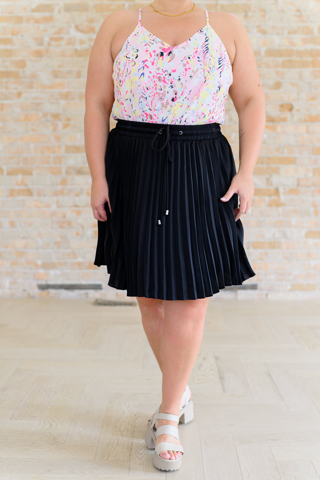 Just a Flirt Pleated Skirt in Black - Shop All Around Divas