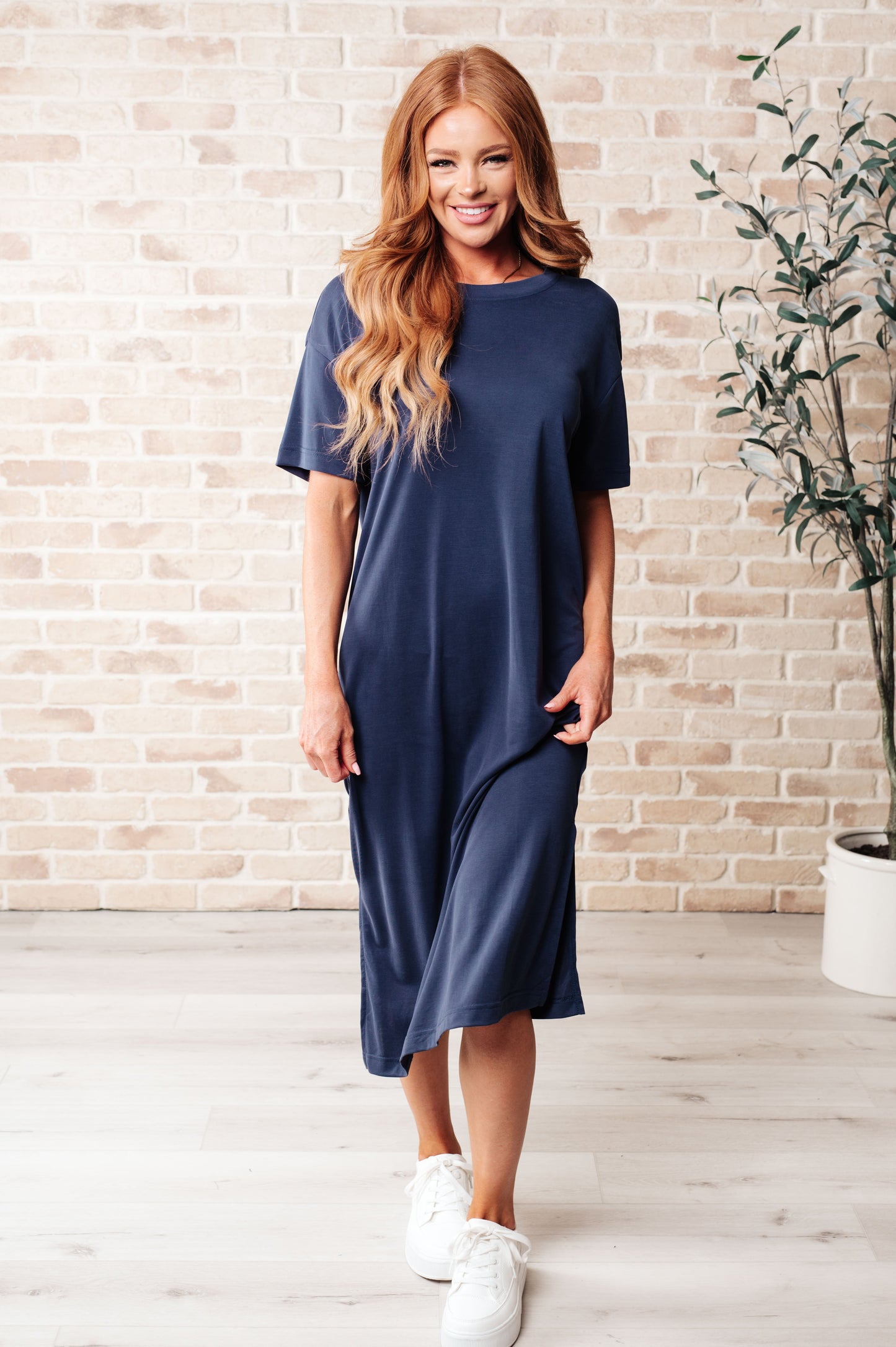 Keeping It Chill Drop Shoulder Maxi Dress in Dark Night - Shop All Around Divas