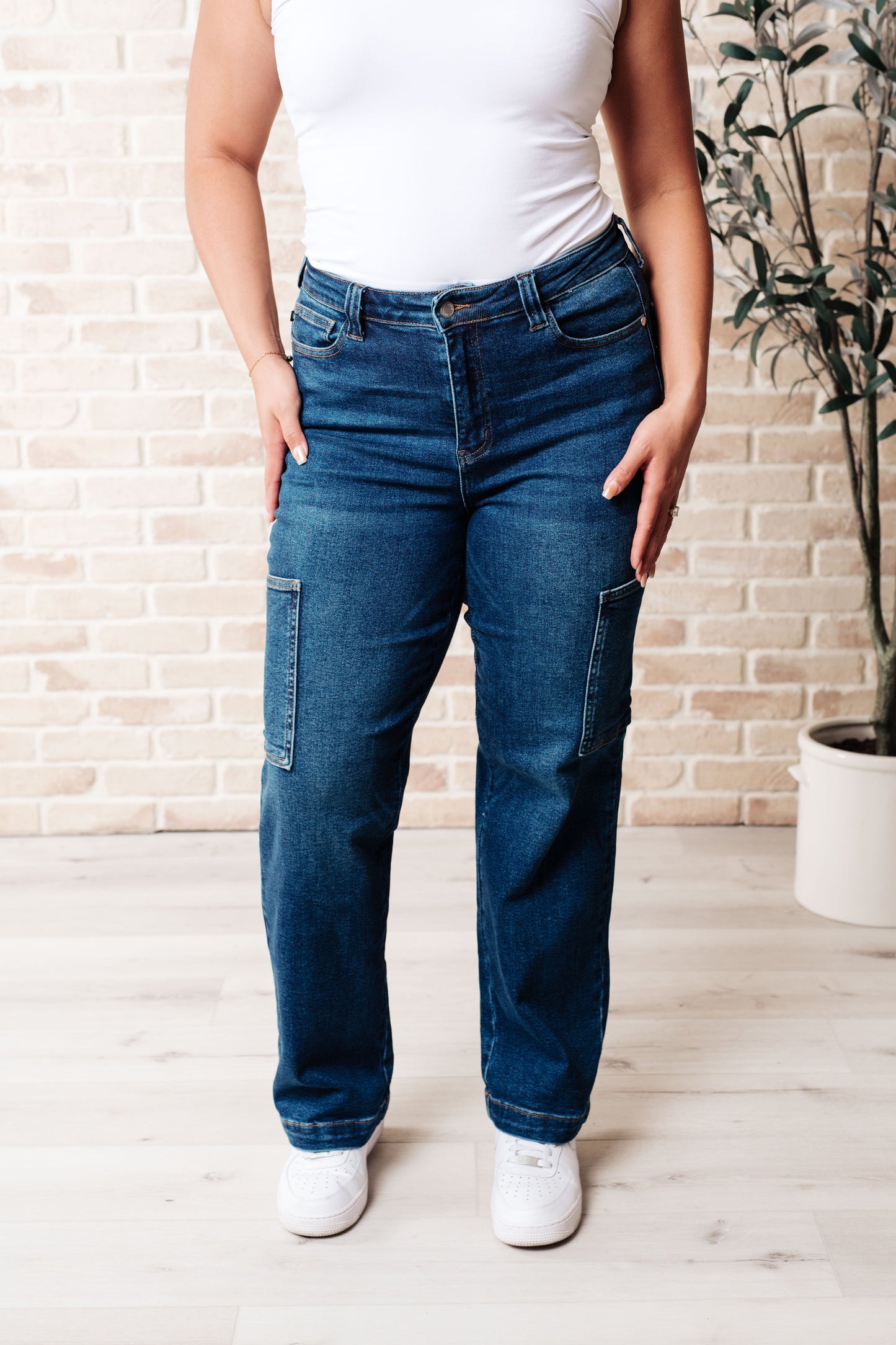 Leila High Rise Cargo Straight Jeans - Shop All Around Divas