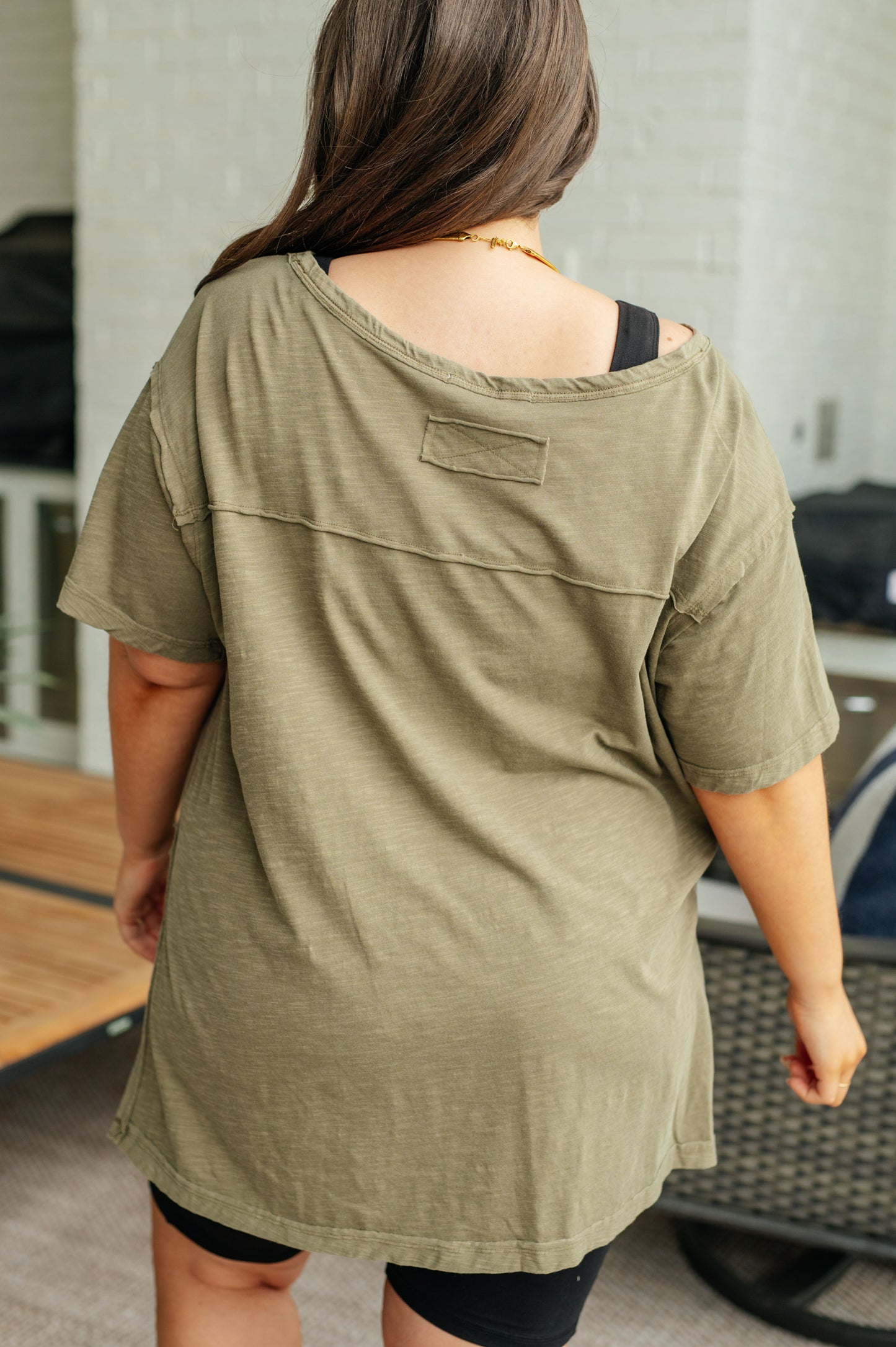 Let Me Live Relaxed Tee in Army - Shop All Around Divas