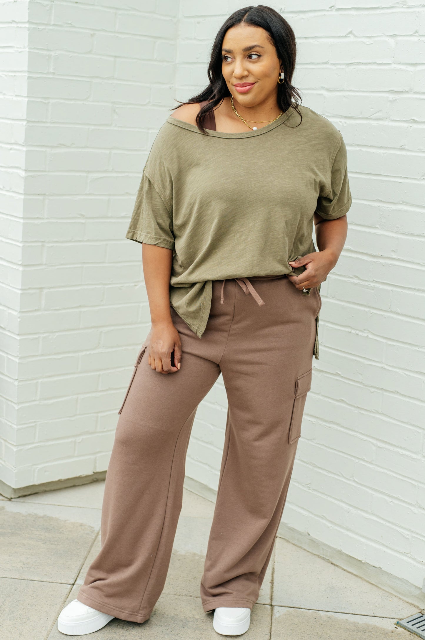 Let Me Live Relaxed Tee in Army - Shop All Around Divas