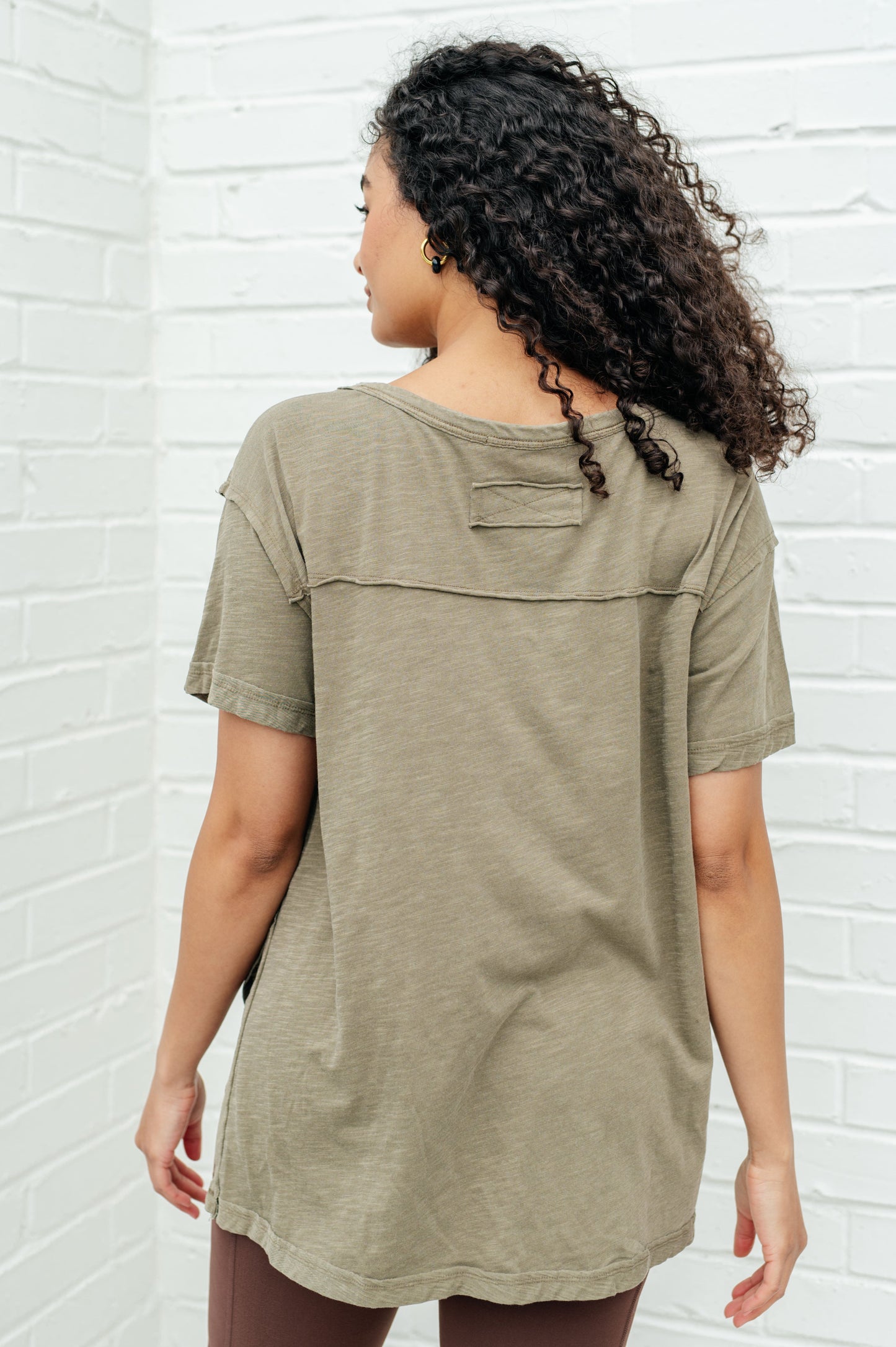 Let Me Live Relaxed Tee in Army - Shop All Around Divas