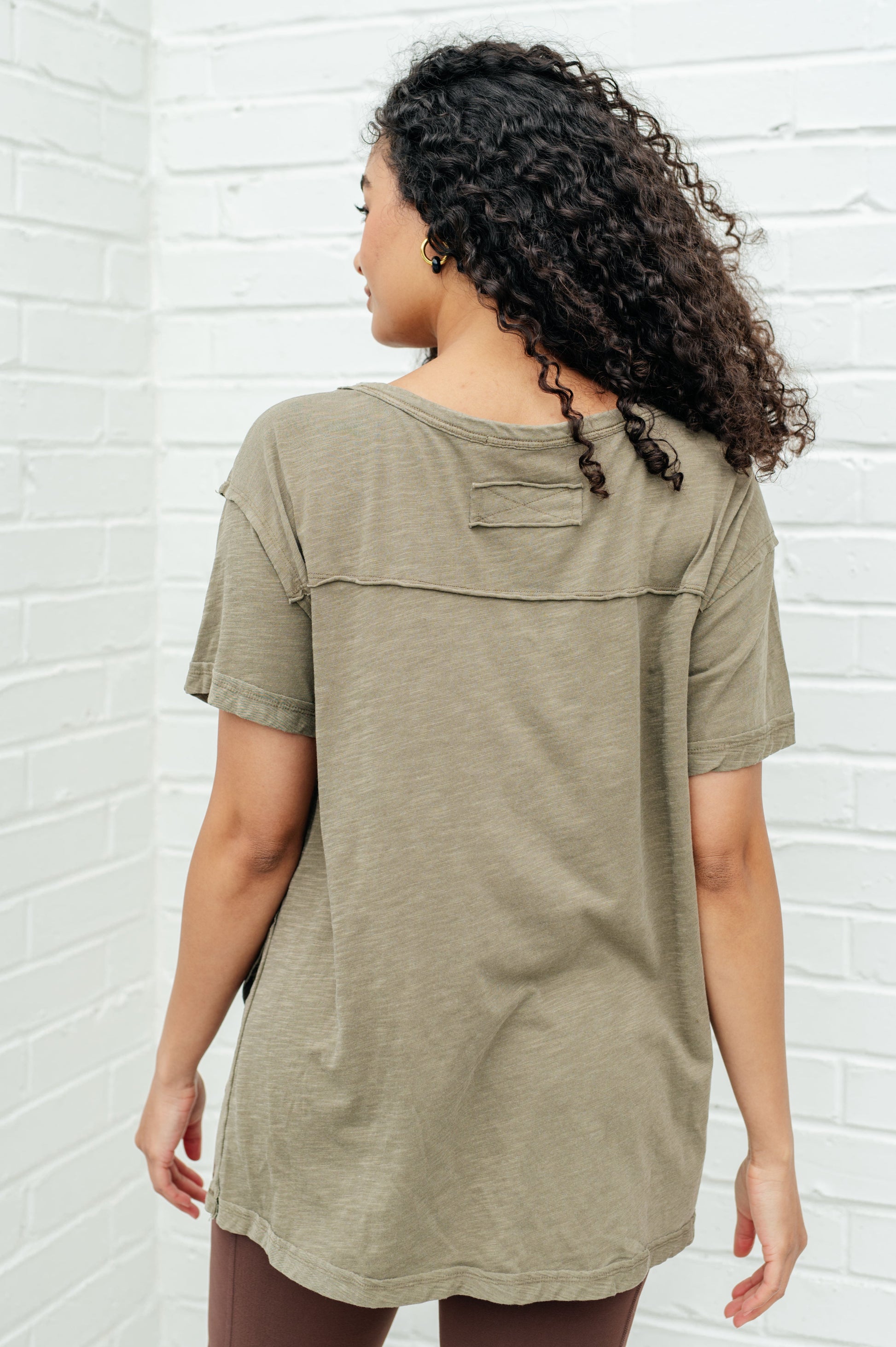 Let Me Live Relaxed Tee in Army - Shop All Around Divas