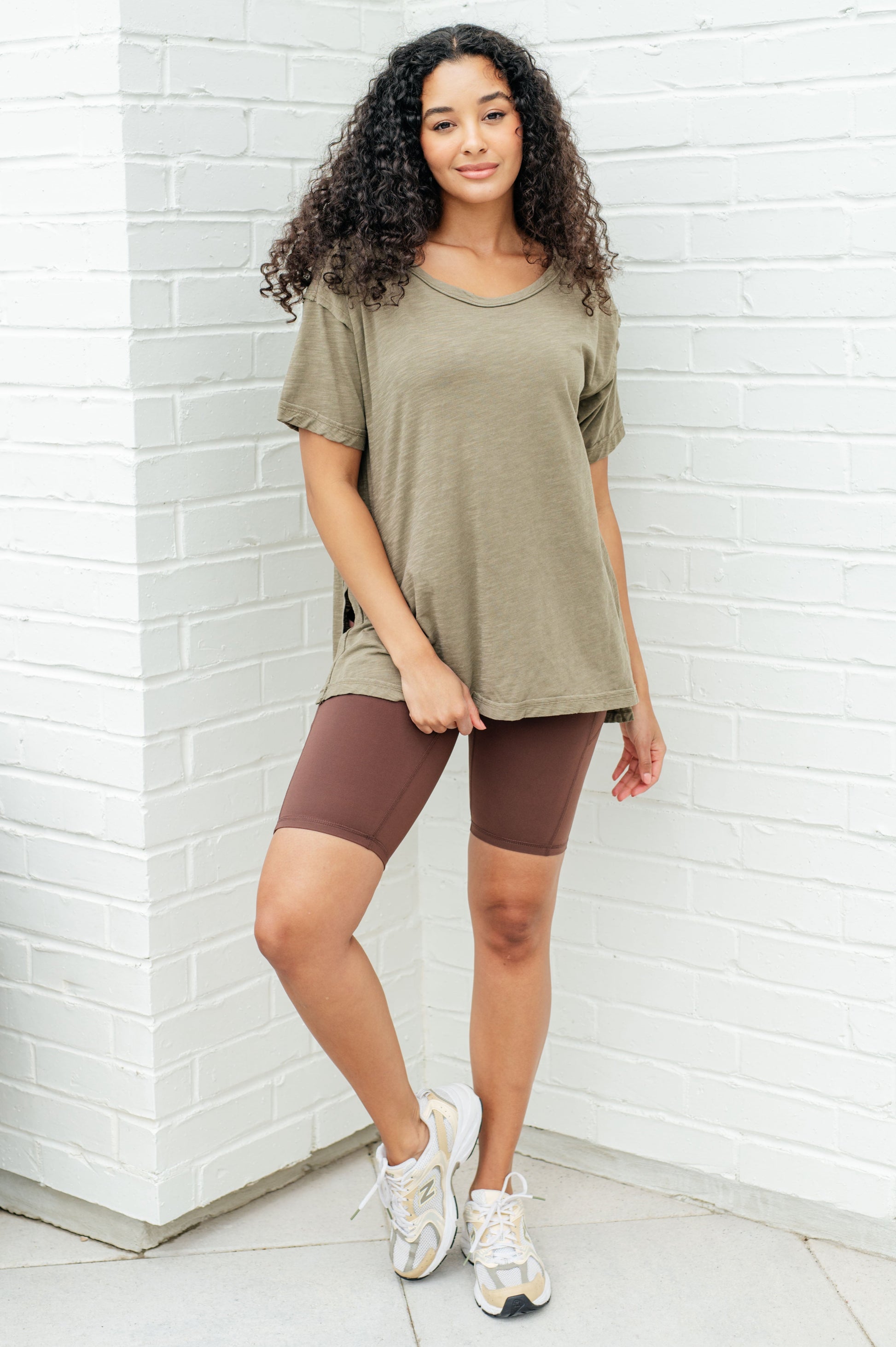 Let Me Live Relaxed Tee in Army - Shop All Around Divas