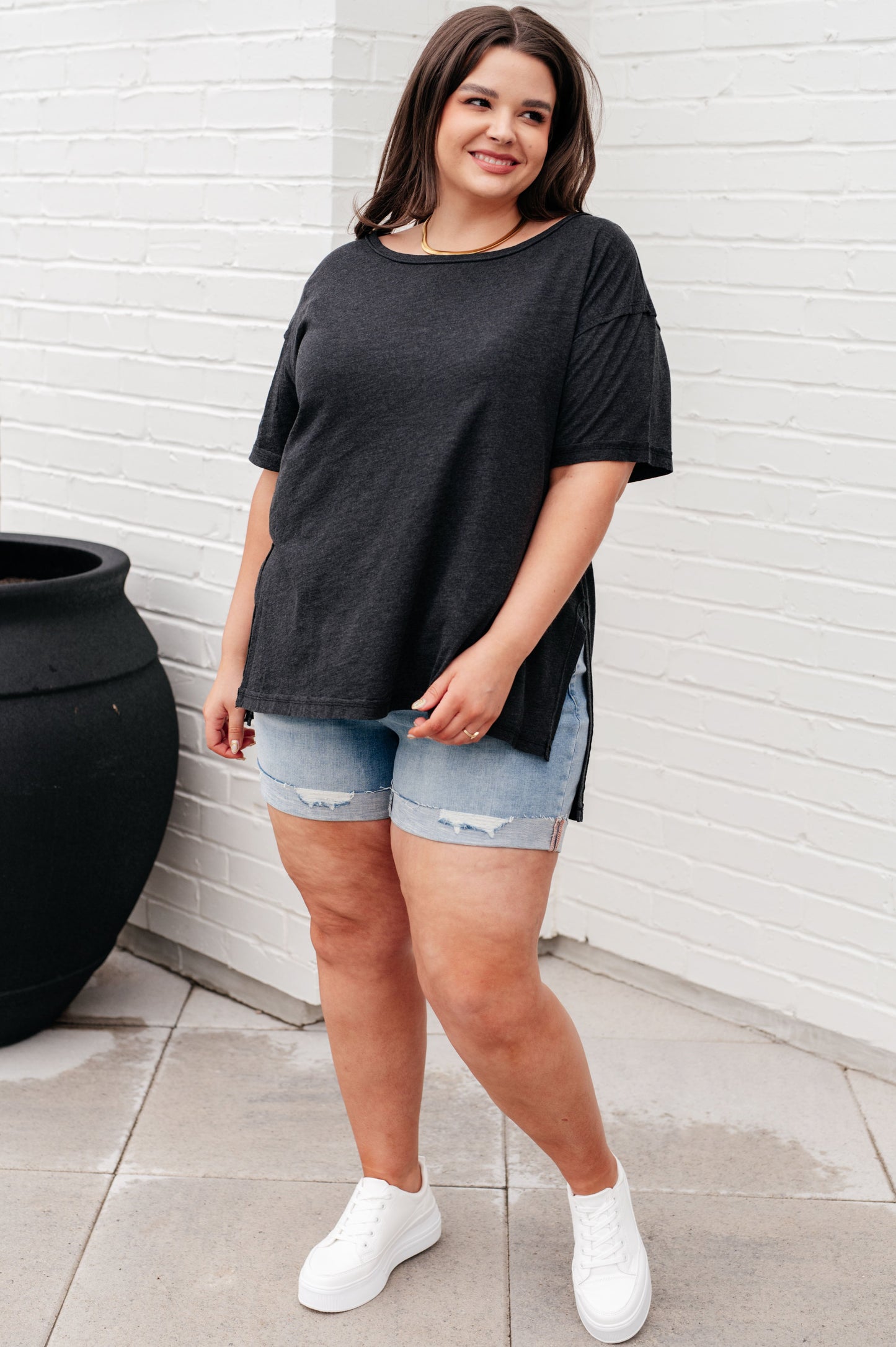Let Me Live Relaxed Tee in Black - Shop All Around Divas