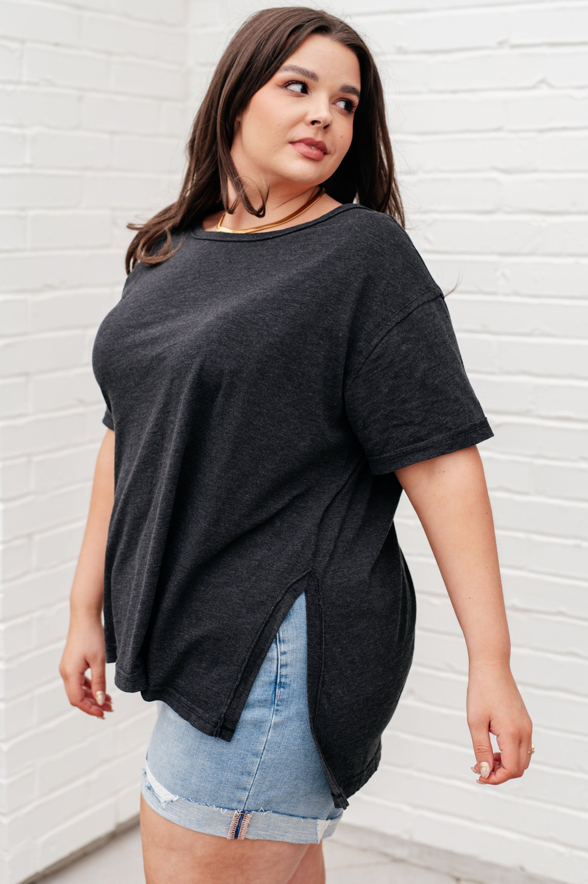 Let Me Live Relaxed Tee in Black - Shop All Around Divas