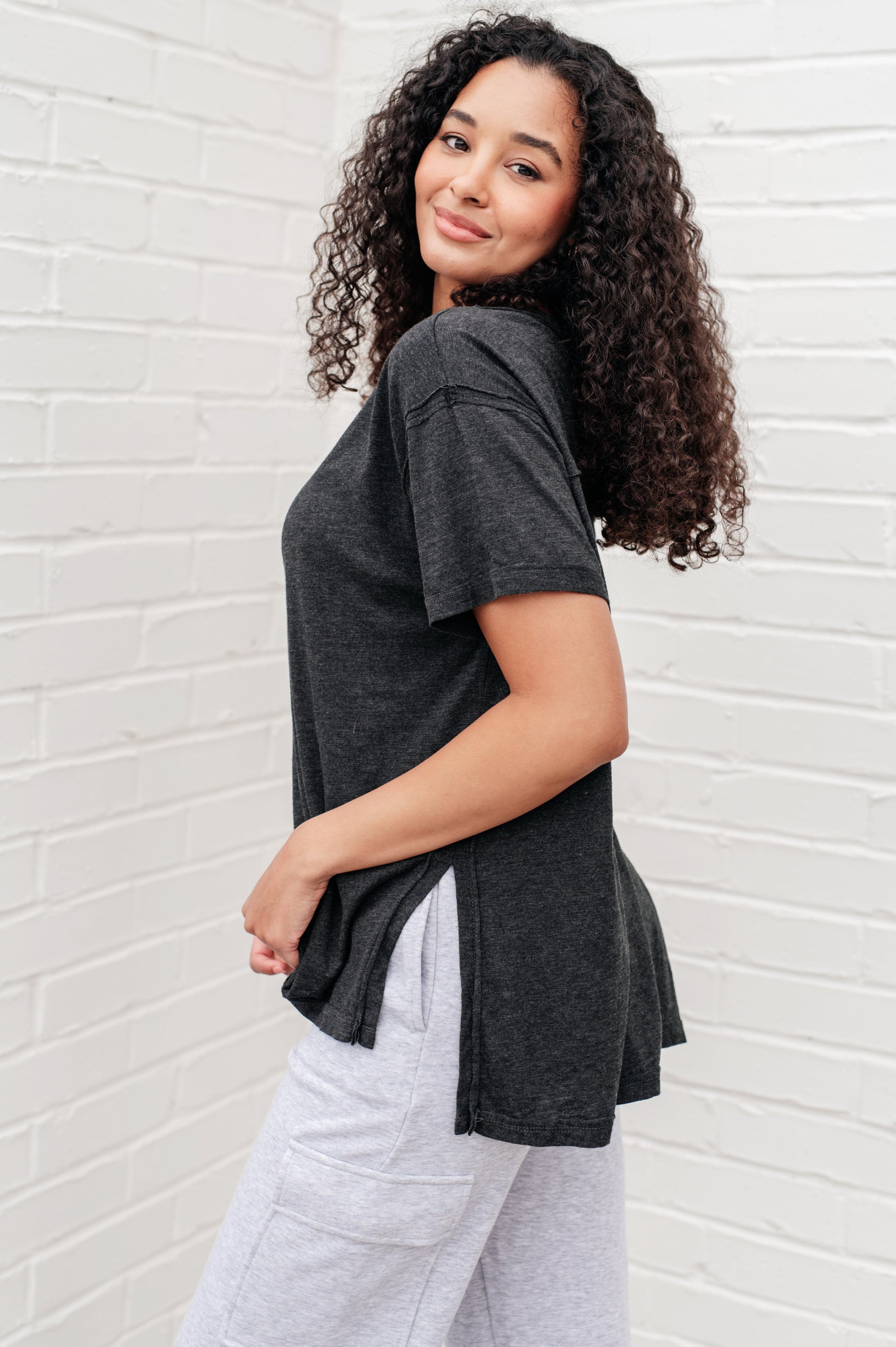 Let Me Live Relaxed Tee in Black - Shop All Around Divas
