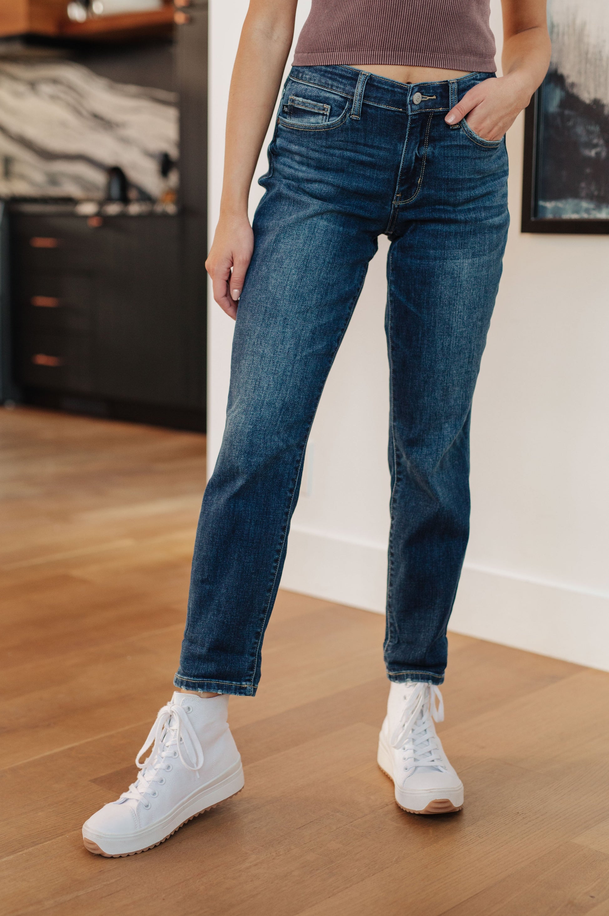 London Midrise Cuffed Boyfriend Jeans - Shop All Around Divas