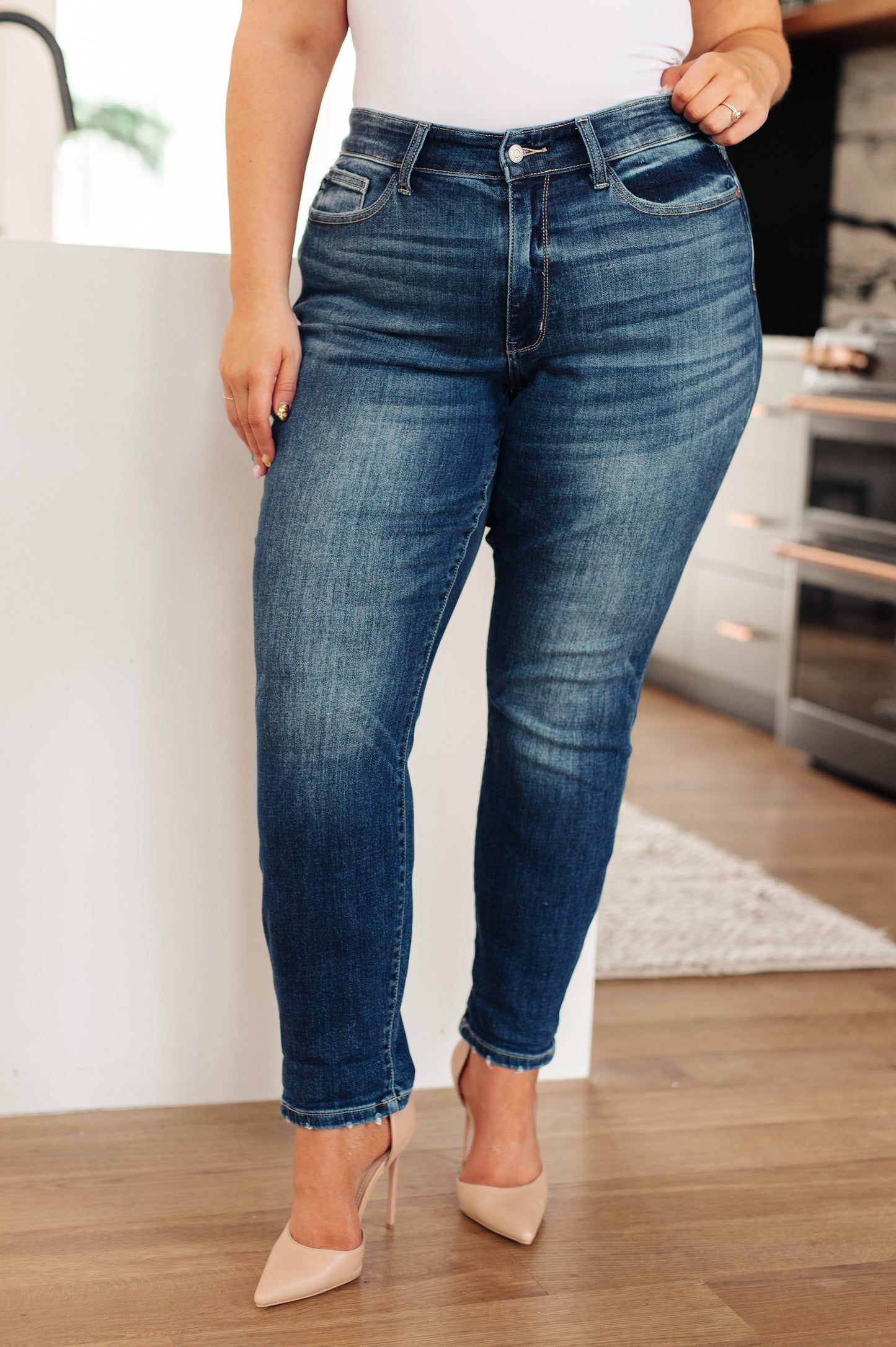 London Midrise Cuffed Boyfriend Jeans - Shop All Around Divas