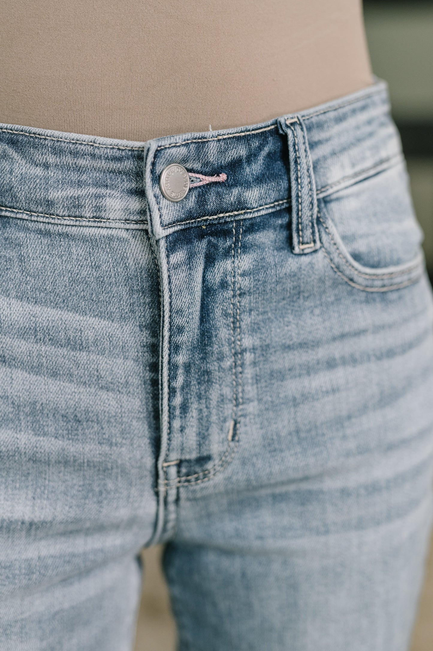 Mckaylee Mid Rise Kick Flare Jeans with Frayed Hem - JUDY BLUE