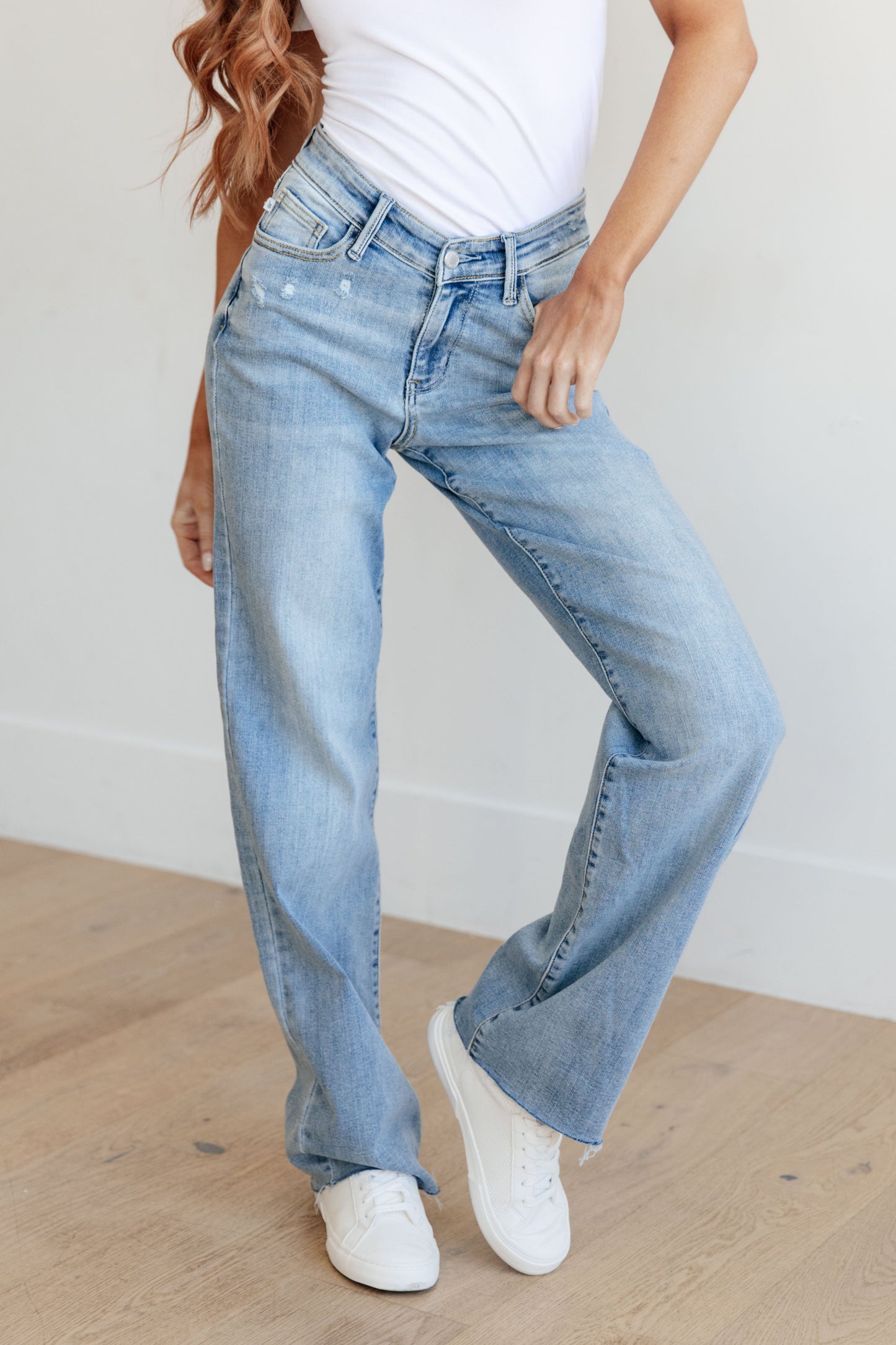 Mildred High Rise V Front Waistband Straight Jeans - JUDY BLUE - Shop All Around Divas