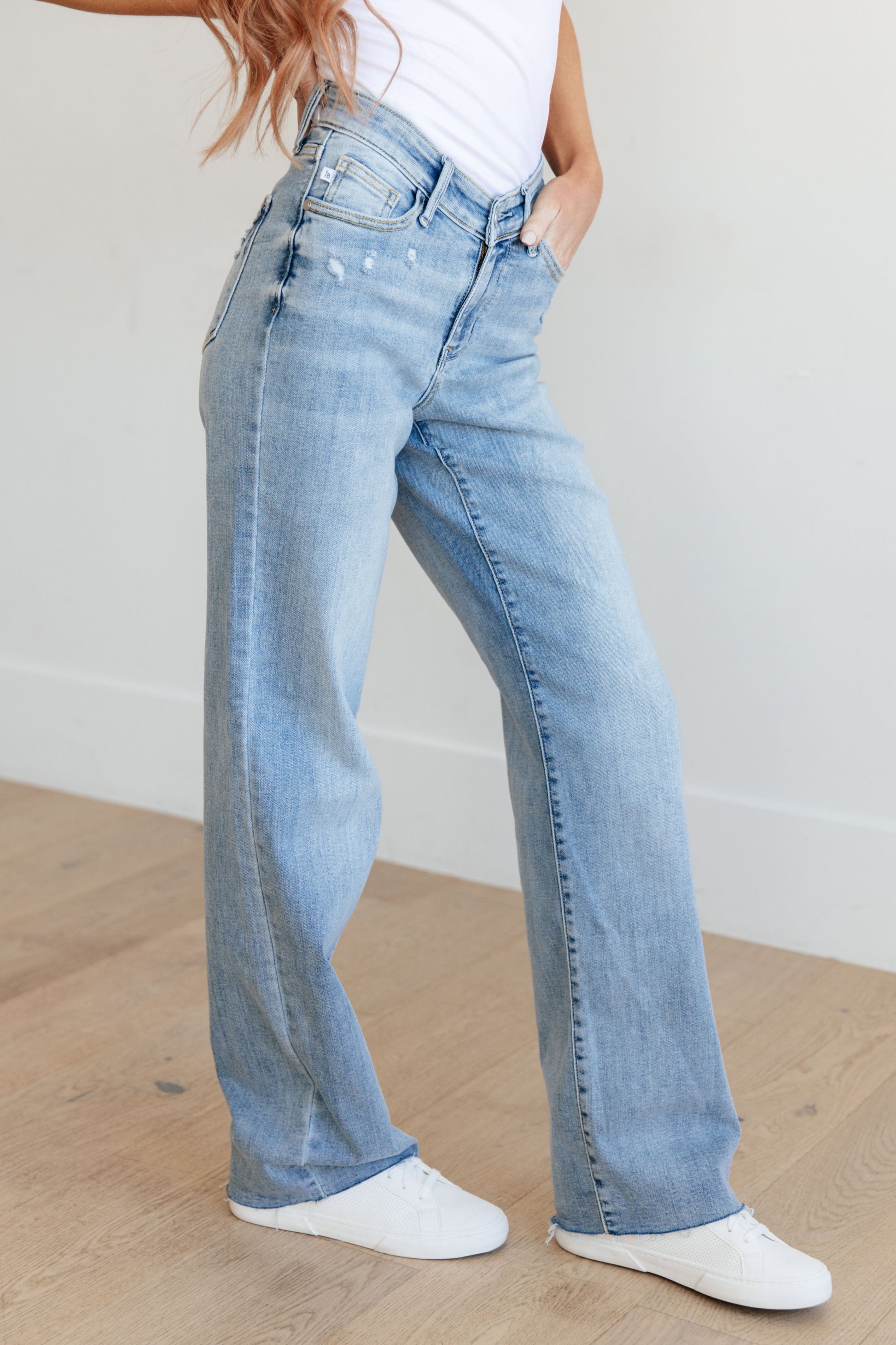 Mildred High Rise V Front Waistband Straight Jeans - JUDY BLUE - Shop All Around Divas