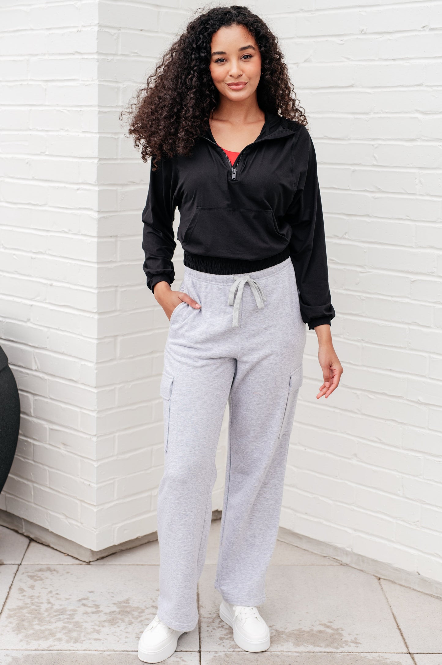 Morning Run Half Zip Hoodie in Black - Shop All Around Divas