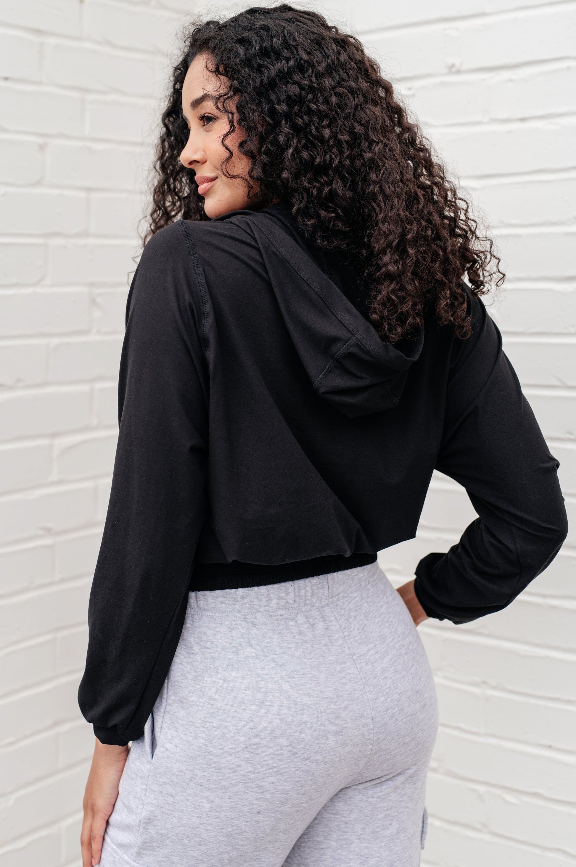 Morning Run Half Zip Hoodie in Black - Shop All Around Divas