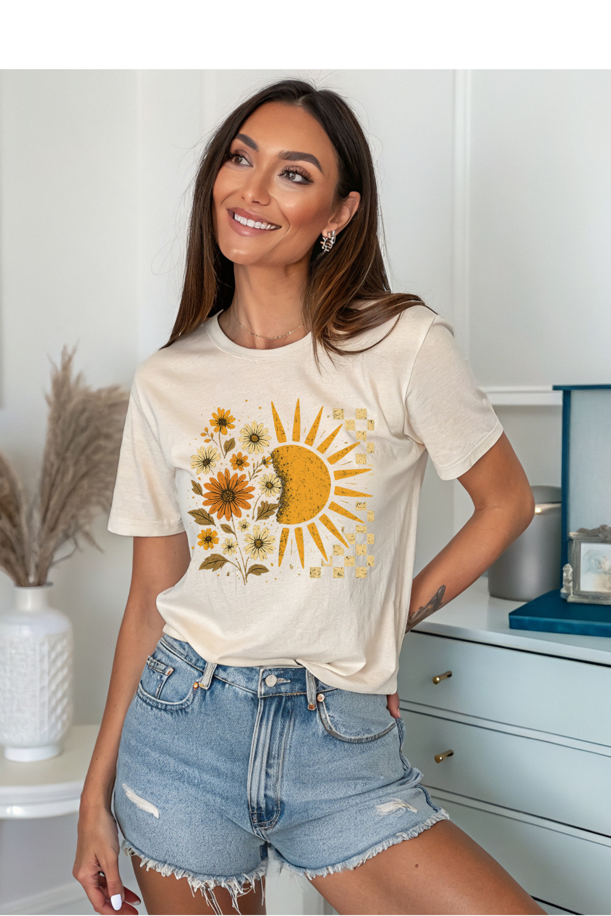 Floral Sun Graphic Tee - 3 Colors