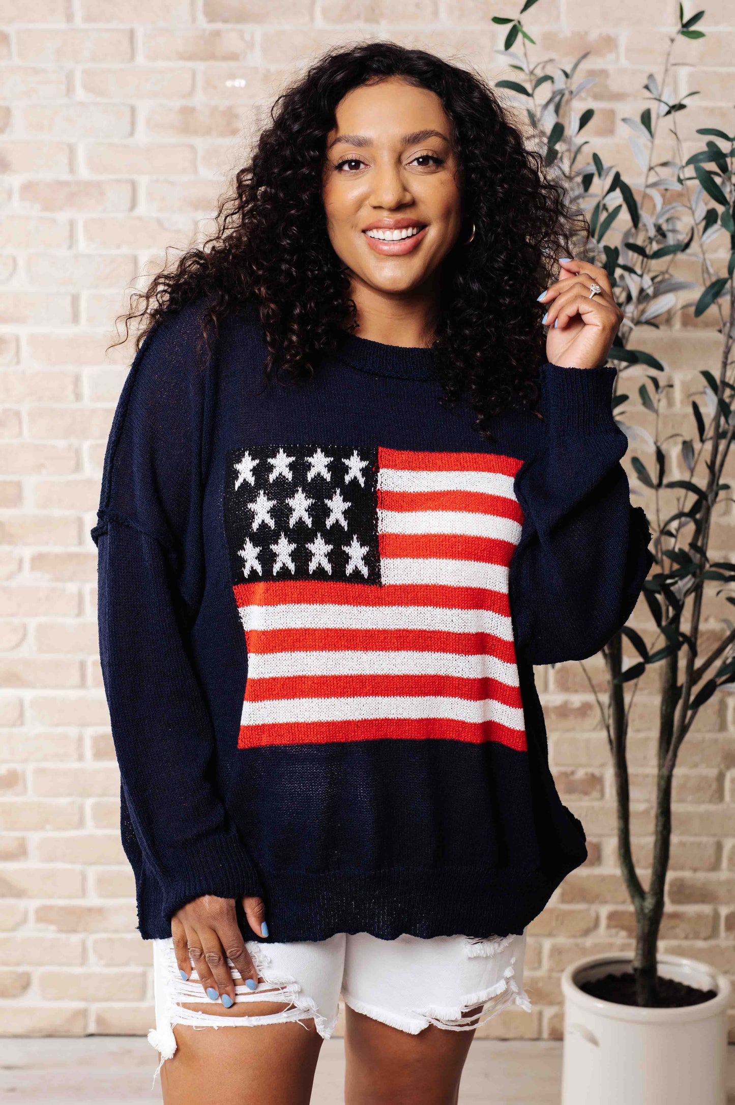 Oh Say Can You See Lightweight Pullover - Shop All Around Divas