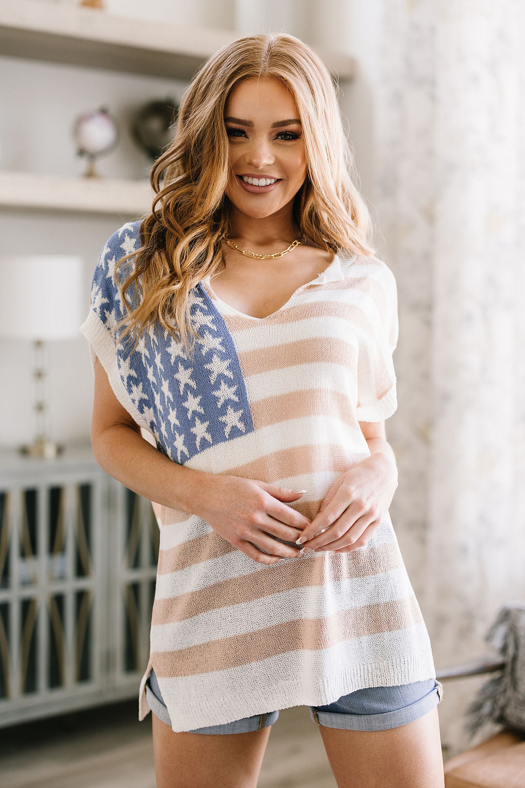 Old Glory Sleeveless Sweater - Shop All Around Divas