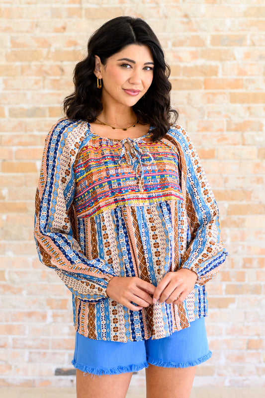 Open Sky Boho Tunic in Navy Mauve - Shop All Around Divas