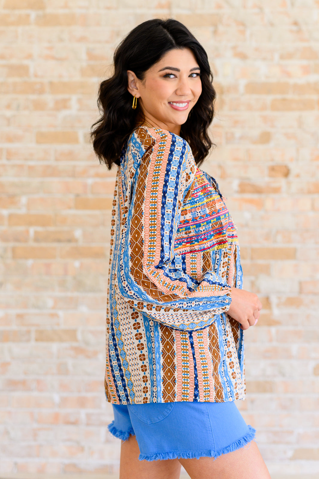Open Sky Boho Tunic in Navy Mauve - Shop All Around Divas