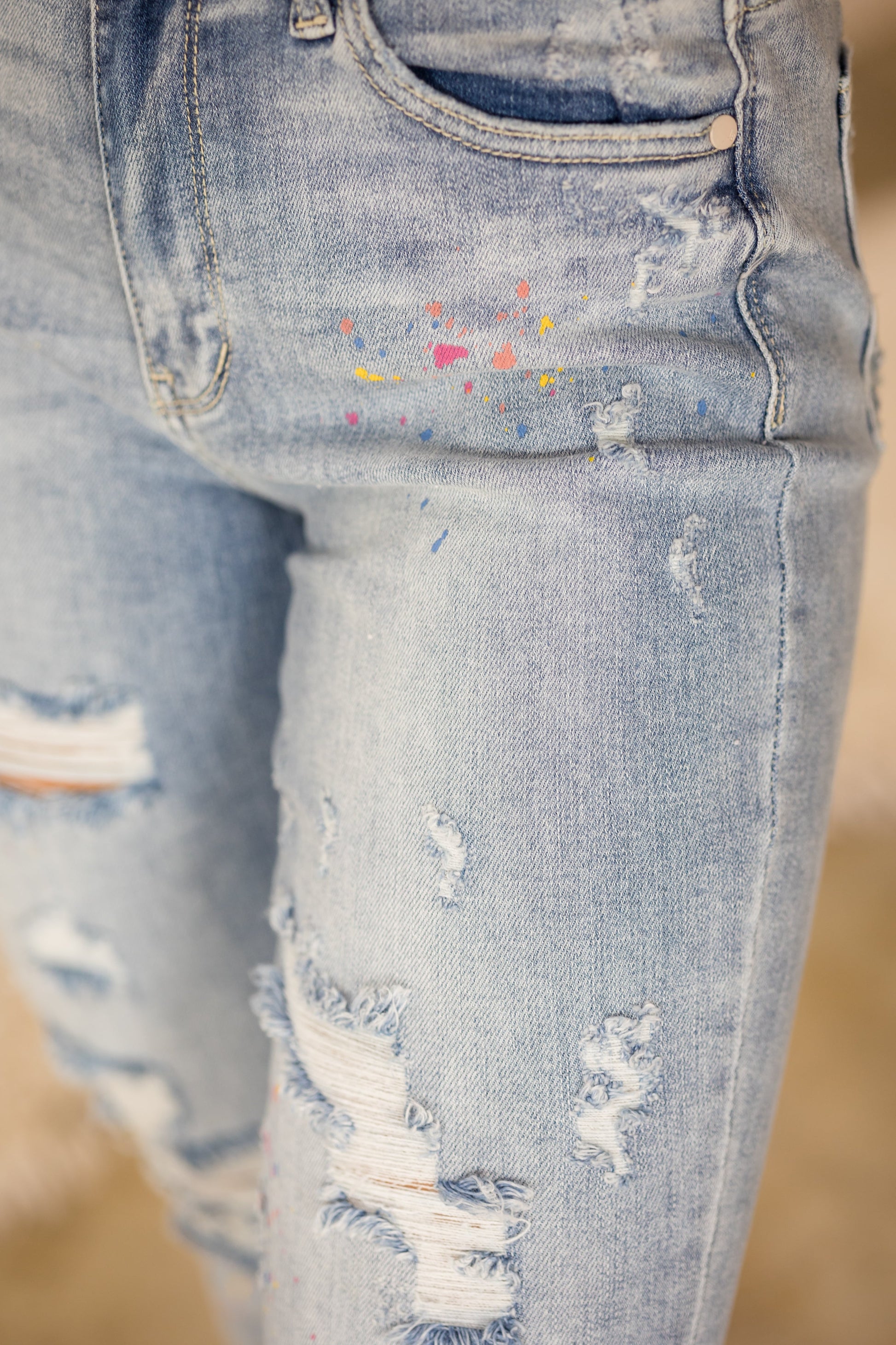 Party Paint Splatter Judy Blue Boyfriend Jeans JB Boutique Simplified