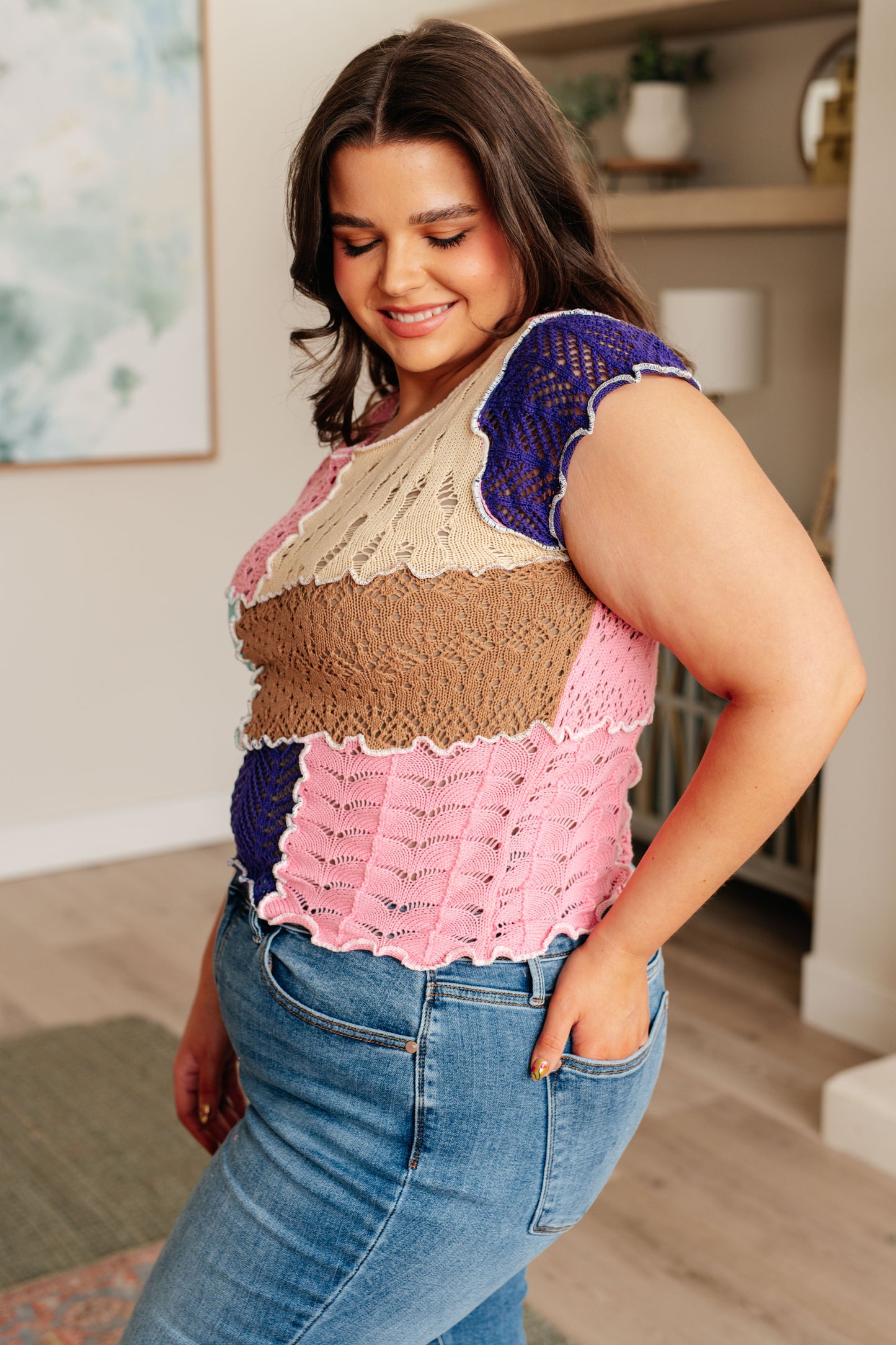 Patch Me Up Patchwork Knit Top - Shop All Around Divas